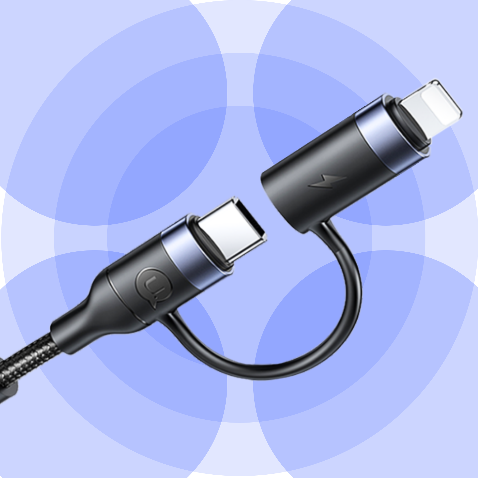 USAMS US-SJ547 USB+TypeC auf TypeC + Blitz + MicroUSB, 1,2 m PD 60 W 6-in-1, Schnelllade- und Datenkabel