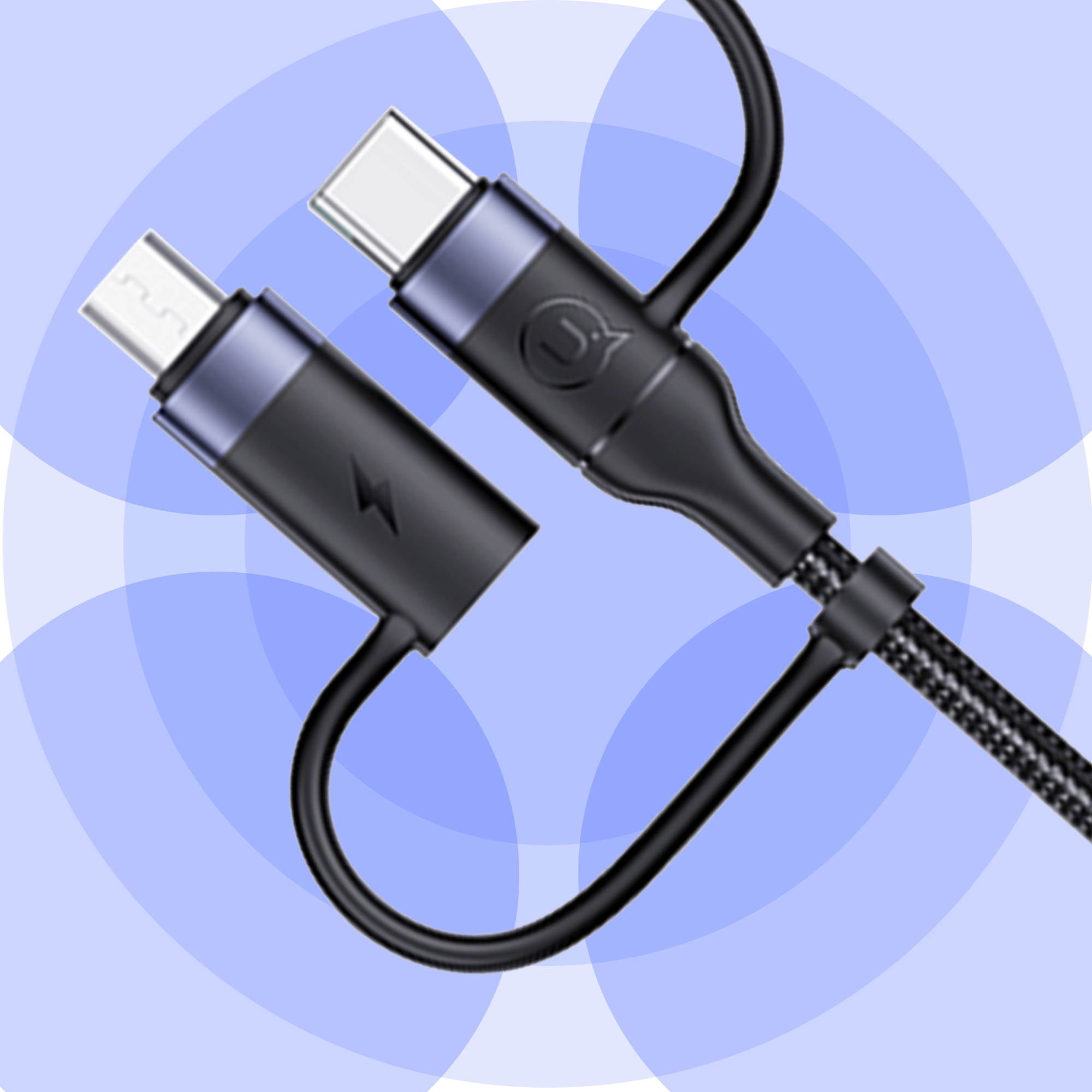USAMS US-SJ547 USB+TypeC auf TypeC + Blitz + MicroUSB, 1,2 m PD 60 W 6-in-1, Schnelllade- und Datenkabel