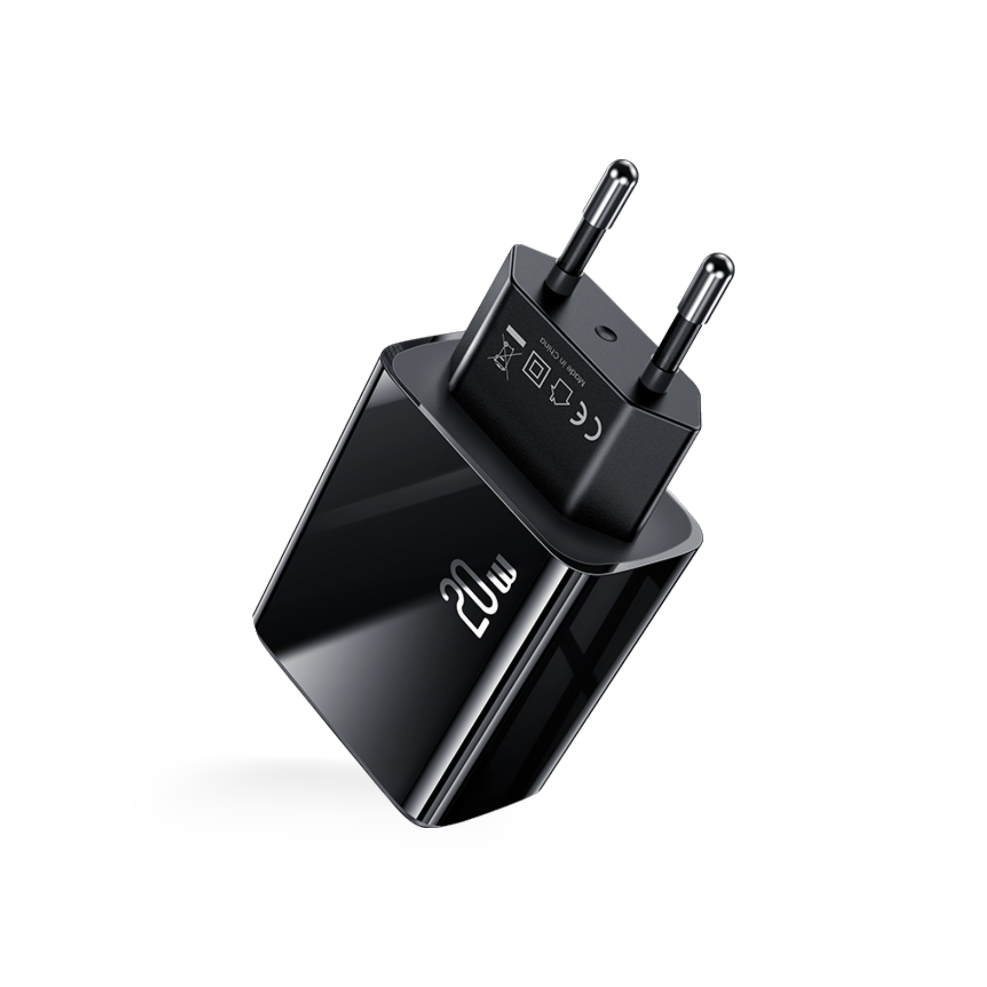 Usams US-CC133 T40 20W QC3.0+PD Typ-C+USB Schnellladekopf mit Digitalanzeige, Adapter,