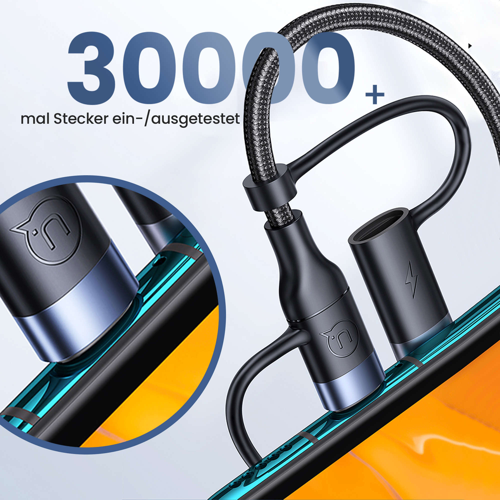 USAMS US-SJ547 USB+TypeC auf TypeC + Blitz + MicroUSB, 1,2 m PD 60 W 6-in-1, Schnelllade- und Datenkabel