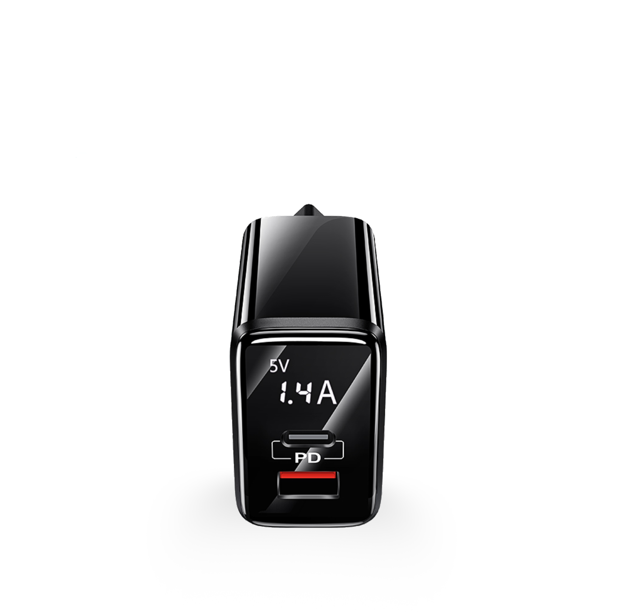Usams US-CC133 T40 20W QC3.0+PD Typ-C+USB Schnellladekopf mit Digitalanzeige, Adapter,