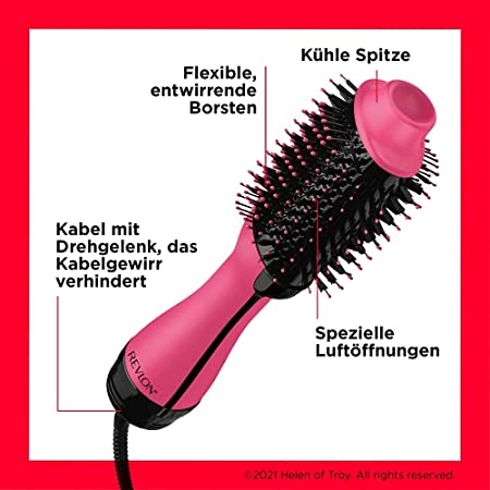 Revlon Salon One-Step Haartrockner und Volumiser – Neue Pink Edition (One-Step, IONEN- und KERAMIKTECHNOLOGIE, mittlere bis lange Haare) RVDR5222PE (Gebraucht-Wie Neu)