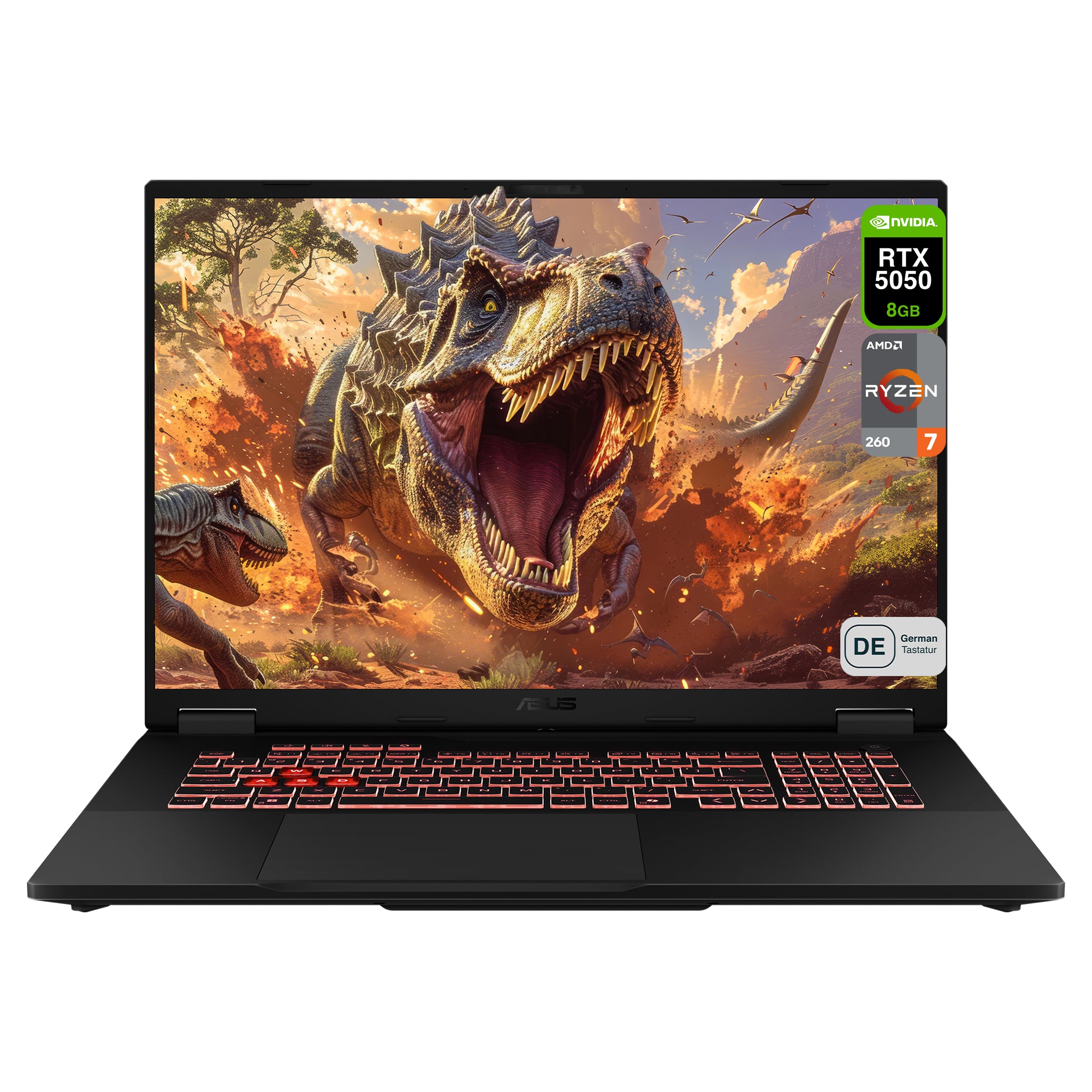 ASUS TUF A18 Gaming Laptop, Ryzen 7 260, 18" FHD , RTX 5050 Graphics, RGB QWERTZ Tastatur, W11 Home