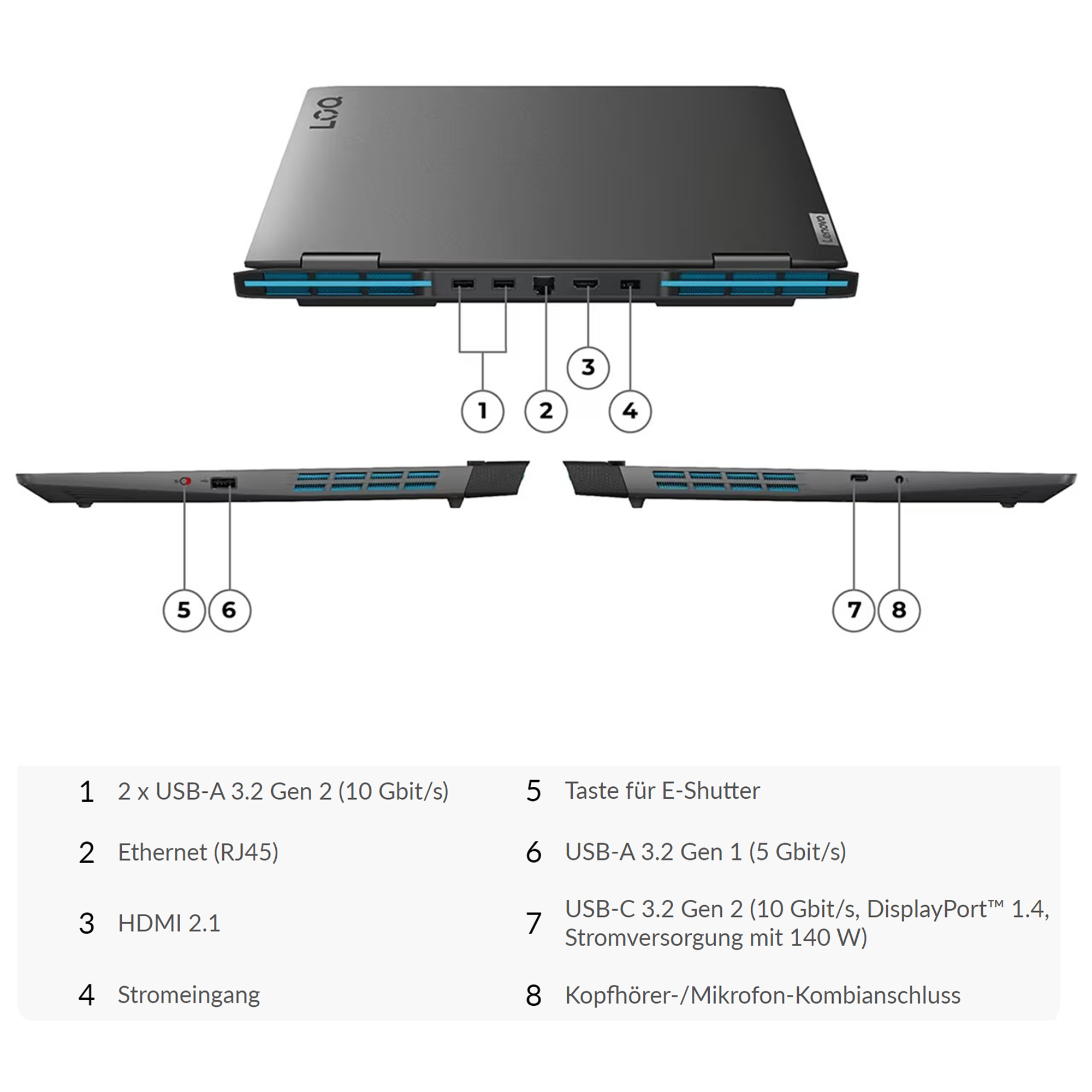 Lenovo LOQ 16i Gaming Laptop, 16" WUXGA, i5-13420H, RTX4050, QWERTZ, W11Home