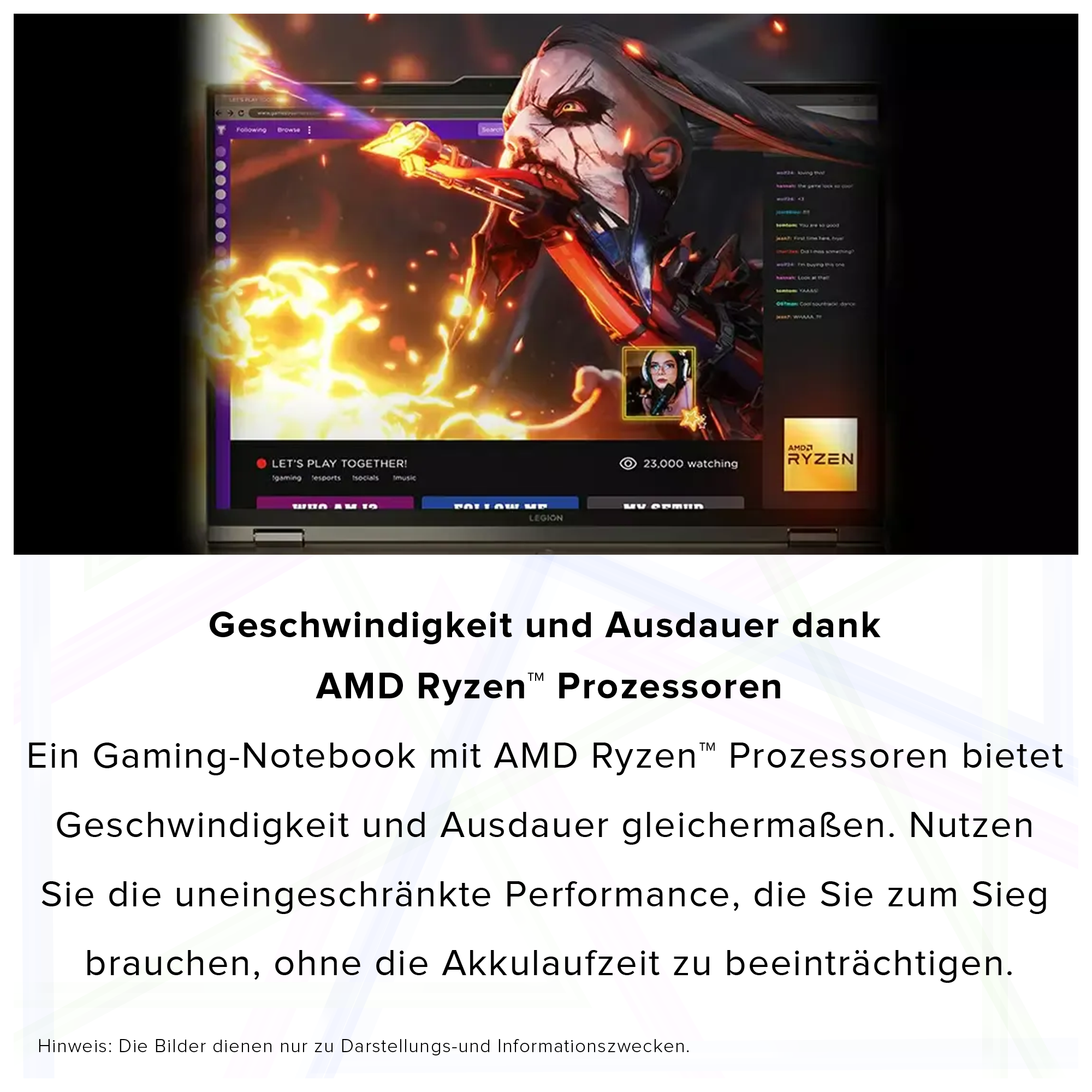 Lenovo Legion Pro 5 Gaming Laptop, 16" WQXGA, Ryzen 9 7945HX, RTX4070, QWERTZ, W11Home