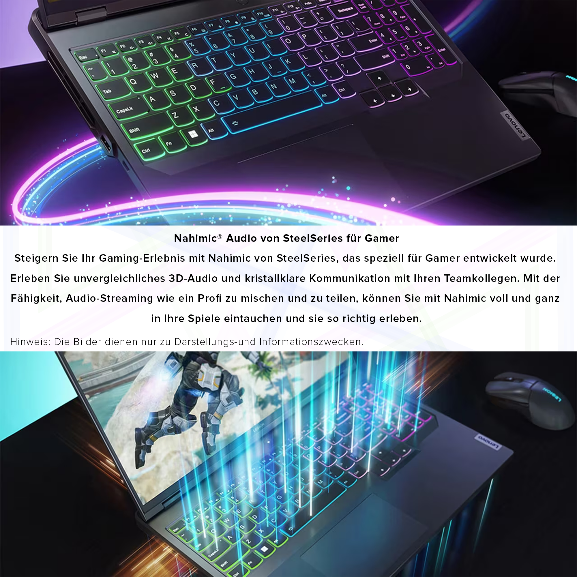Lenovo Legion Pro 5 Gaming Laptop, 16" WQXGA, Ryzen 7 7745HX, RTX4070, QWERTZ, W11Home