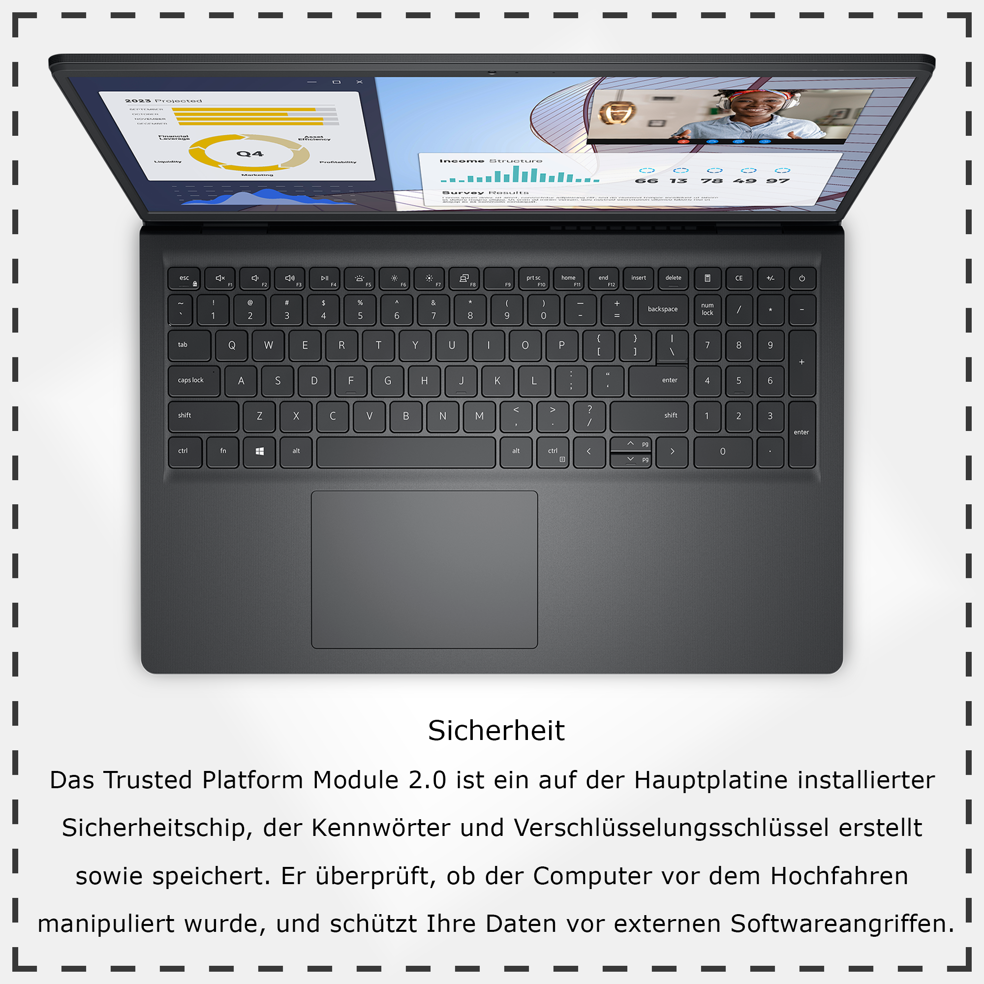 Dell Vostro 15 Laptop, 15.6" FullHD, Ryzen 7 7730U, QWERTZ, W11Pro