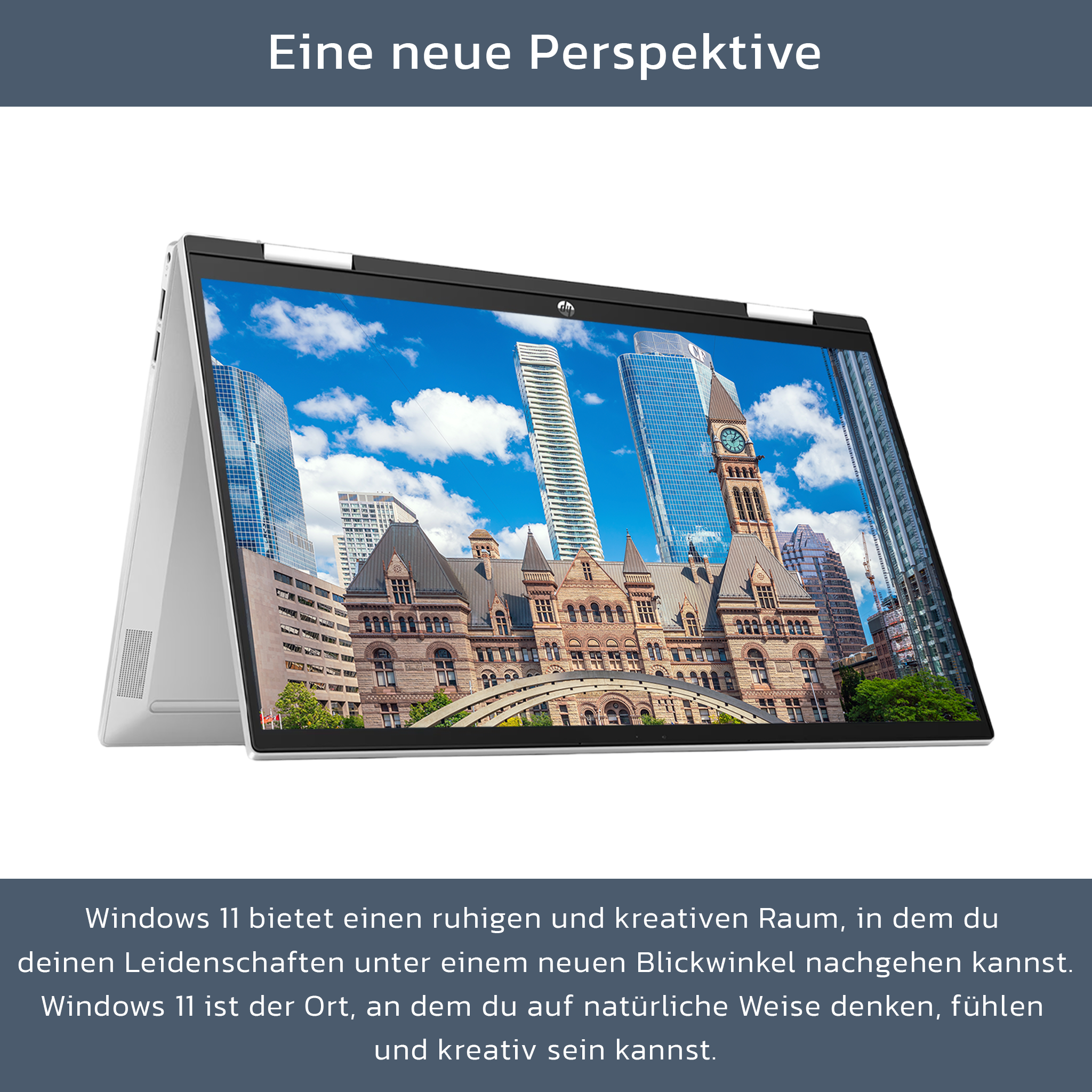 HP Pavilion x360 2-in-1 Laptop, 15,6" IPS FullHD Touch, 12th Gen Intel Core i5-1235U, Intel Irıs Xe, QWERTZ Tastatur, Silber, Win11 Home - Neu, Karton beschädigt