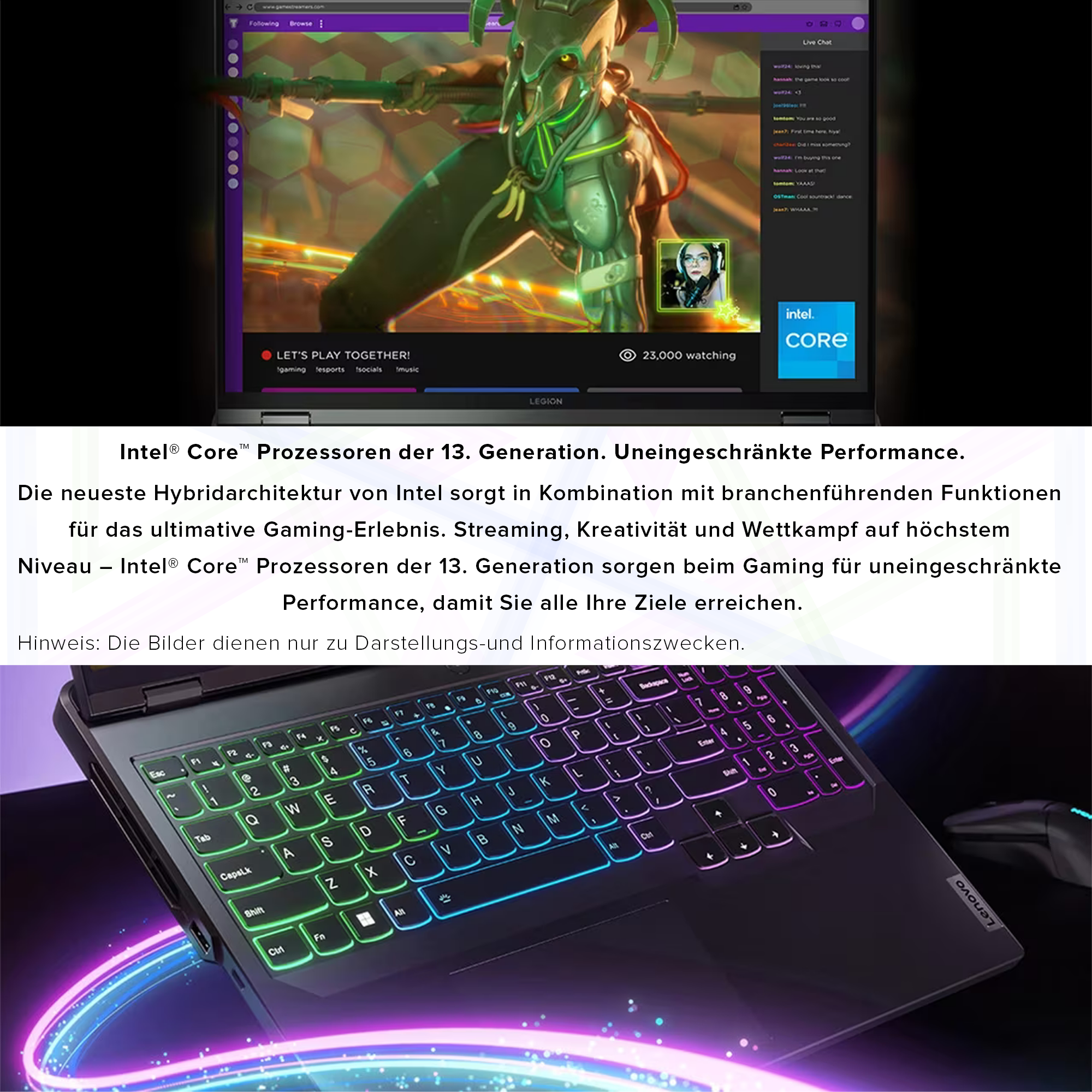 Lenovo Legion Pro 5i Gaming Laptop, 16" WQXGA, i5-13500HX, RTX4050, W11Home