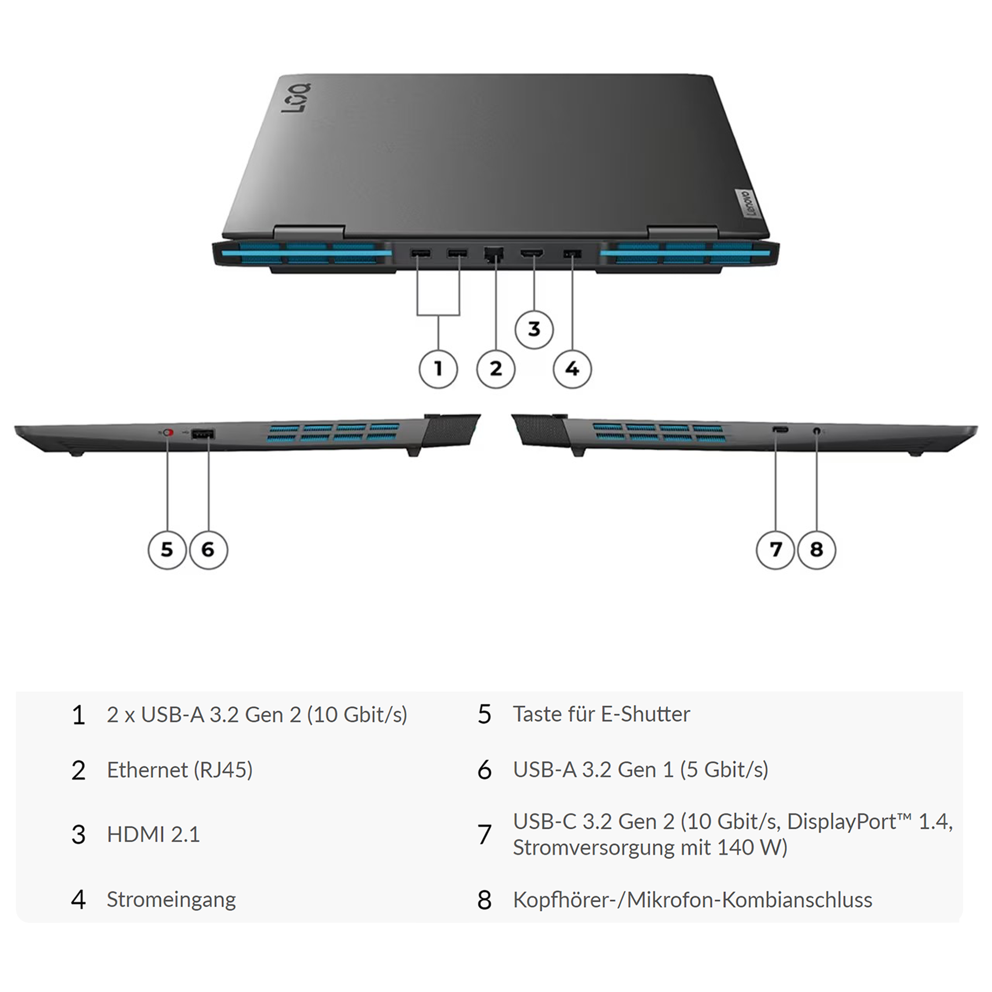 Lenovo LOQ Laptop, i7-13620H , 16" WUXGA, RTX4060, QWERTZ, W11Home