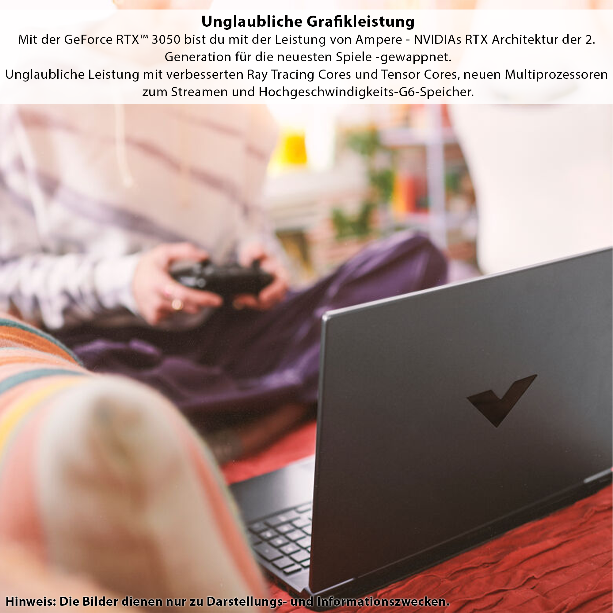 HP Victus Gaming Laptop, 15,6" FHD, i5-12450H, RTX3050, QWERTZ, W11Home