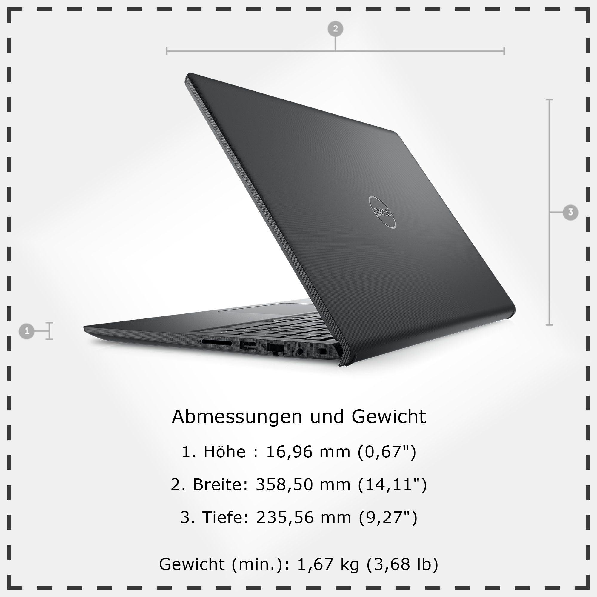 Dell Vostro 15 Laptop, 15.6" FullHD, Ryzen 7 7730U, QWERTZ, W11Pro