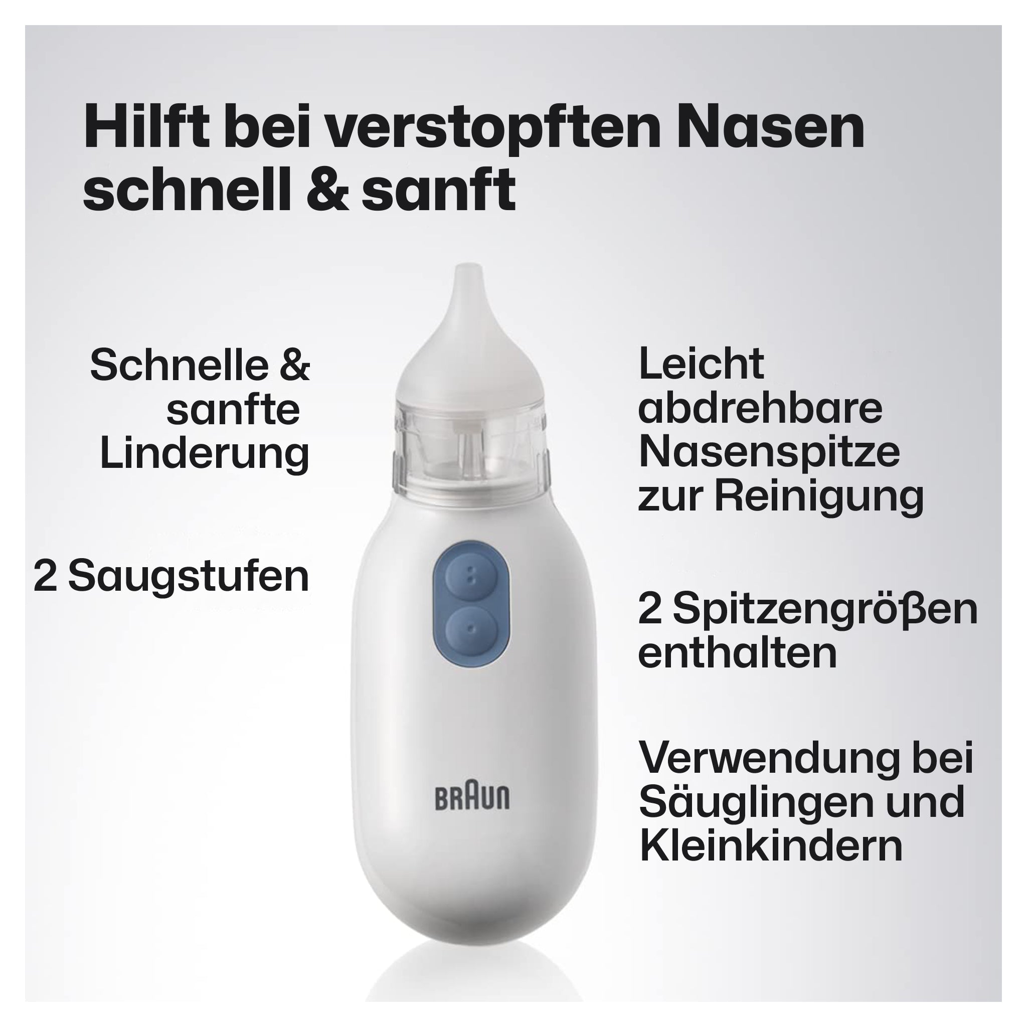 Braun Nasensauger, Linderung für verstopfte Nasen
