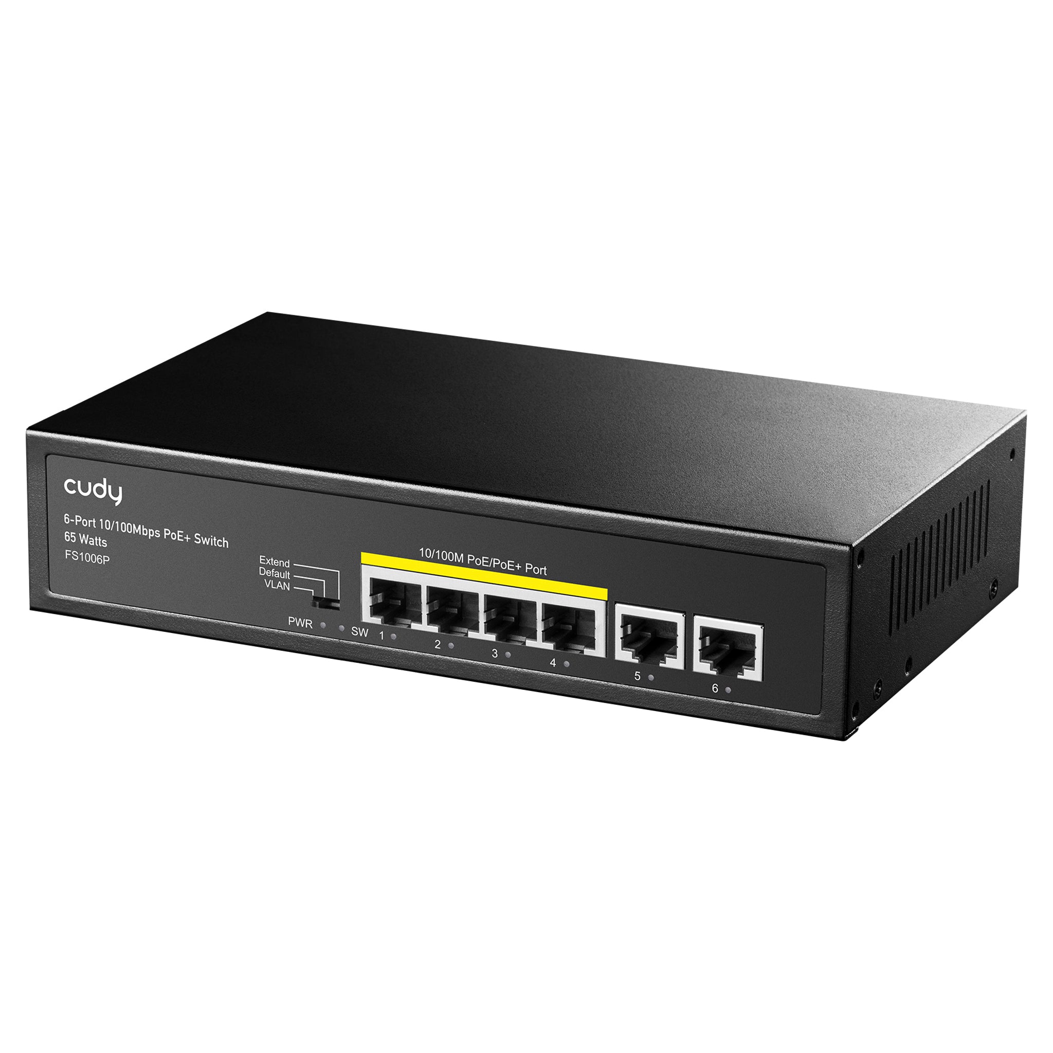 Cudy Poe+ Switch 6 Ports 10/100Mbps, 60W, 4 Poe/Poe+, Switch Unmanaged, FS1006P