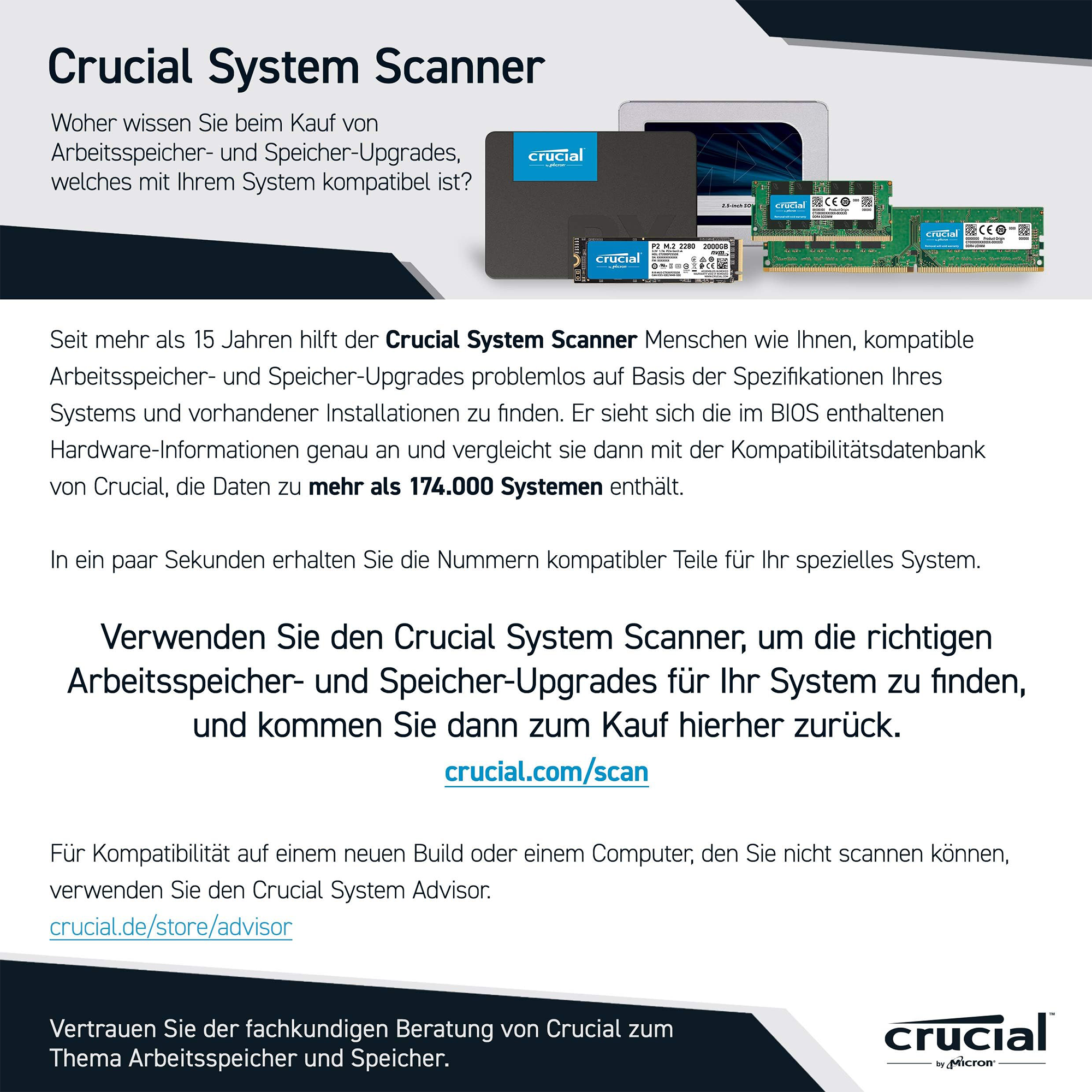 Crucial P2 1TB M.2 PCIe Gen3 NVMe Internes SSD - Bis zu 2400MB/s - CT1000P2SSD8