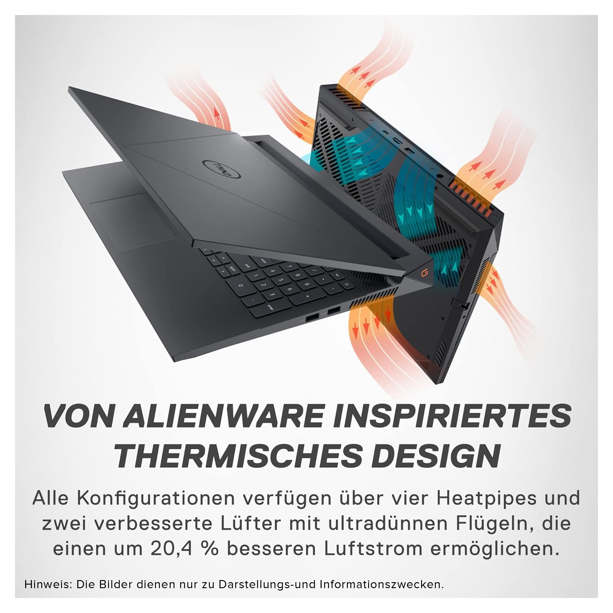 Dell G15 5530 Gaming Laptop, i7-13650HX, 15.6" FHD 165Hz, RTX4060, QWERTZ, W11Home