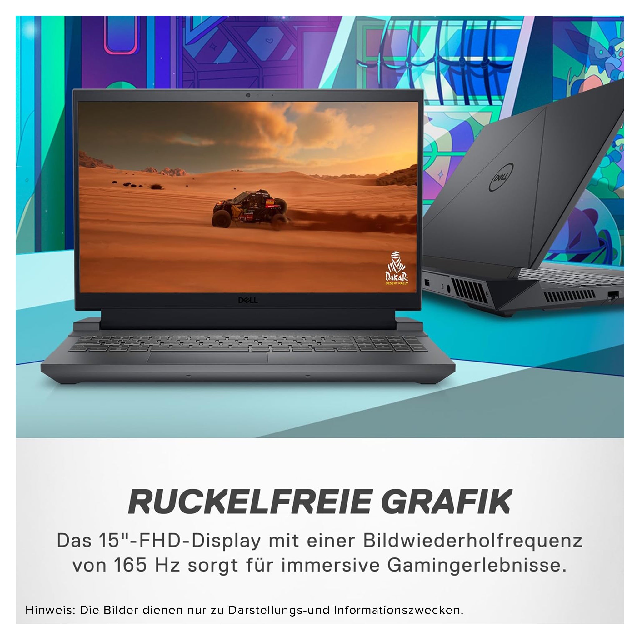 Dell G15 5530 Gaming Laptop, i7-13650HX, 15.6" FHD 165Hz, RTX4060, QWERTZ, W11Home