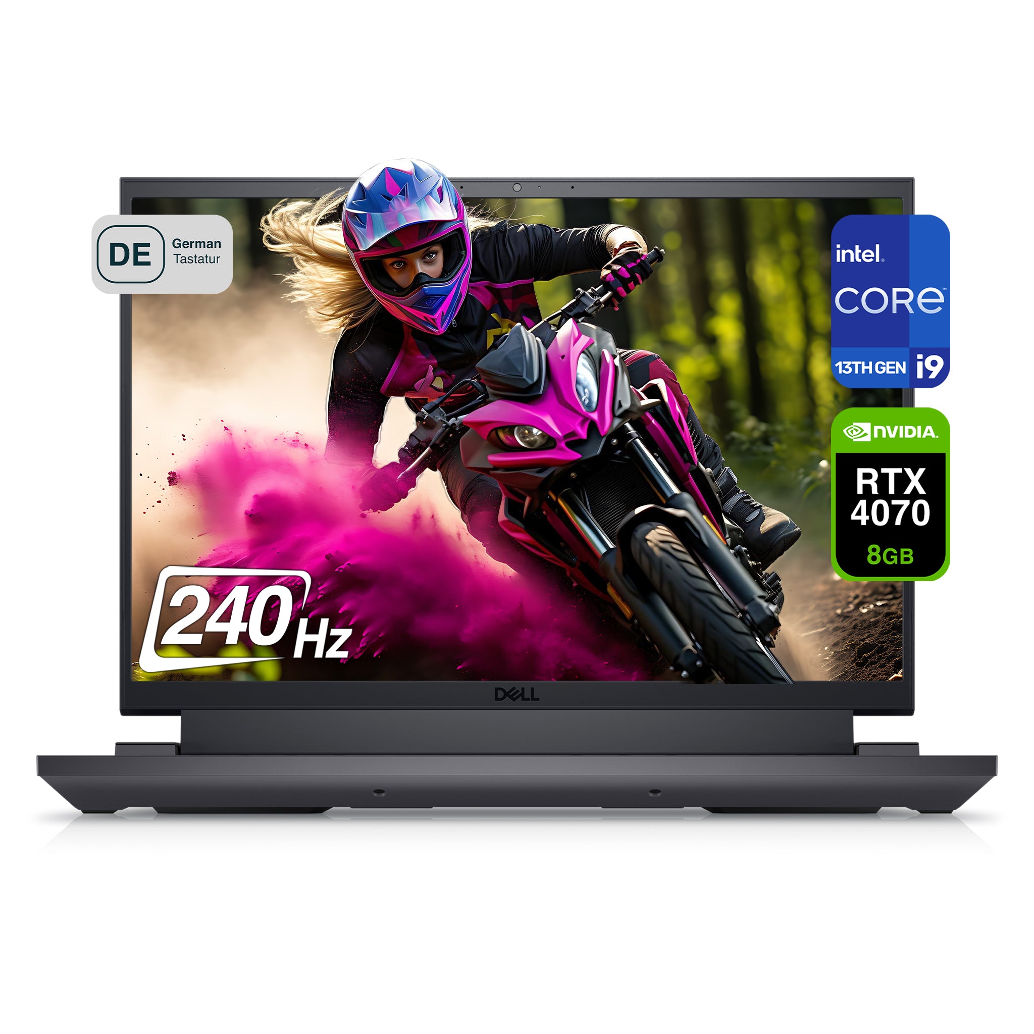 Dell G16 7630 Gaming Laptop, i9-13900HX, 16" QHD+, RTX4070, QWERTZ, W11Home