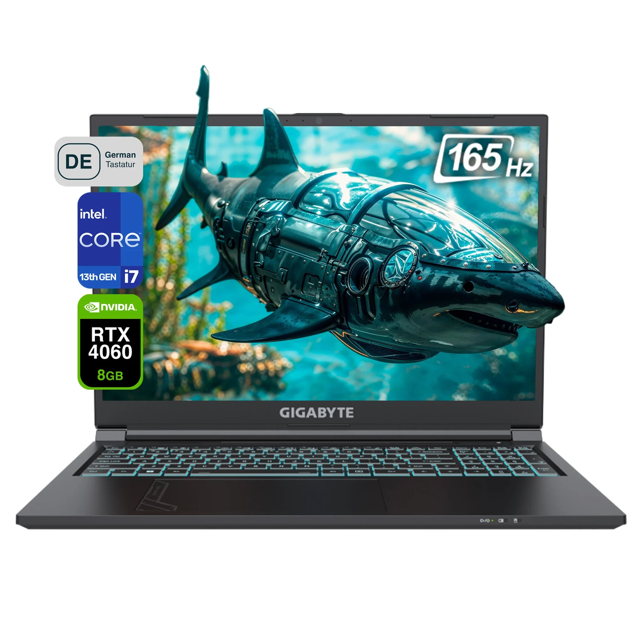 GIGABYTE G6 Gaming Laptop, i7-13620H, 16" WUXGA, RTX4060, QWERTZ, W11Pro (Gebraucht-Wie Neu)