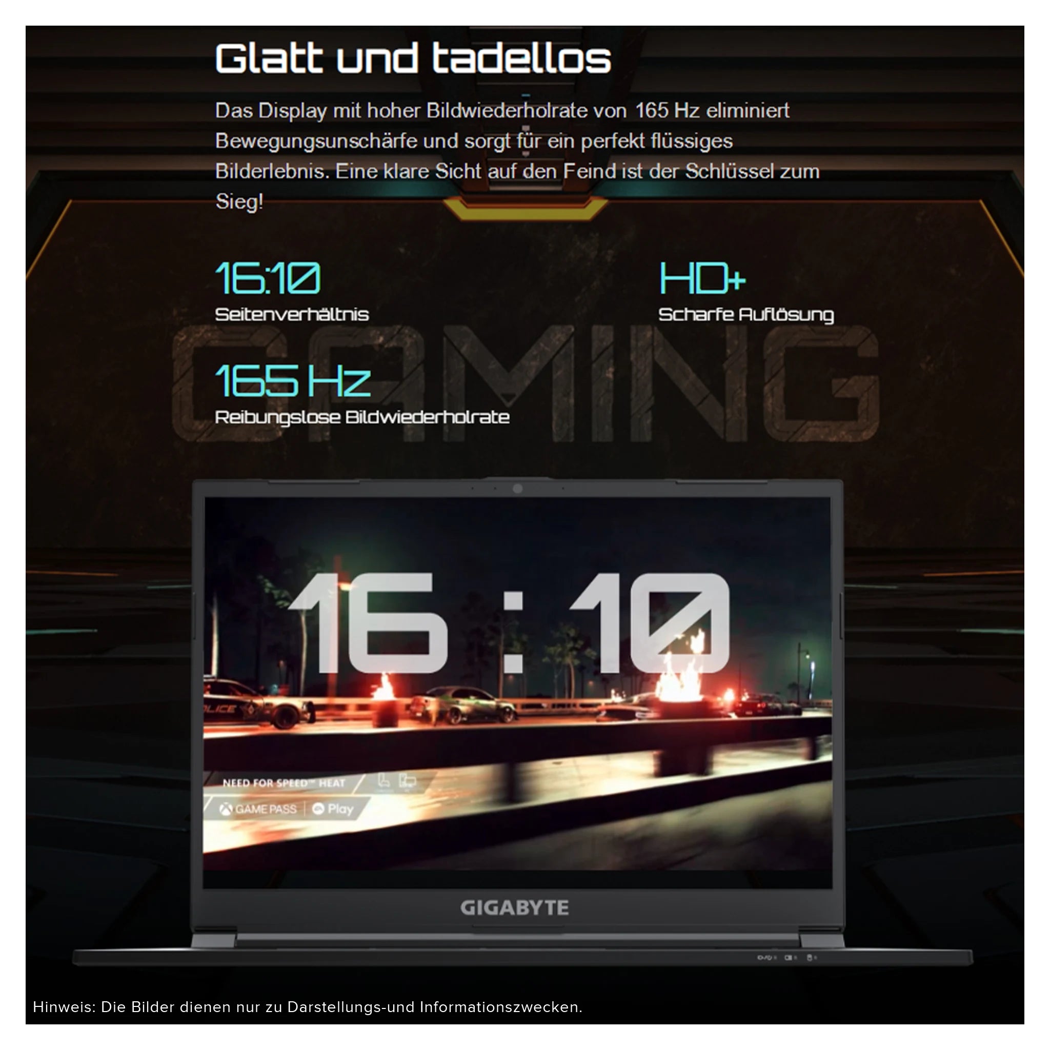 GIGABYTE G6 Gaming Laptop, i7-13620H, 16" WUXGA, RTX4060, QWERTZ, W11Pro (Gebraucht-Wie Neu)
