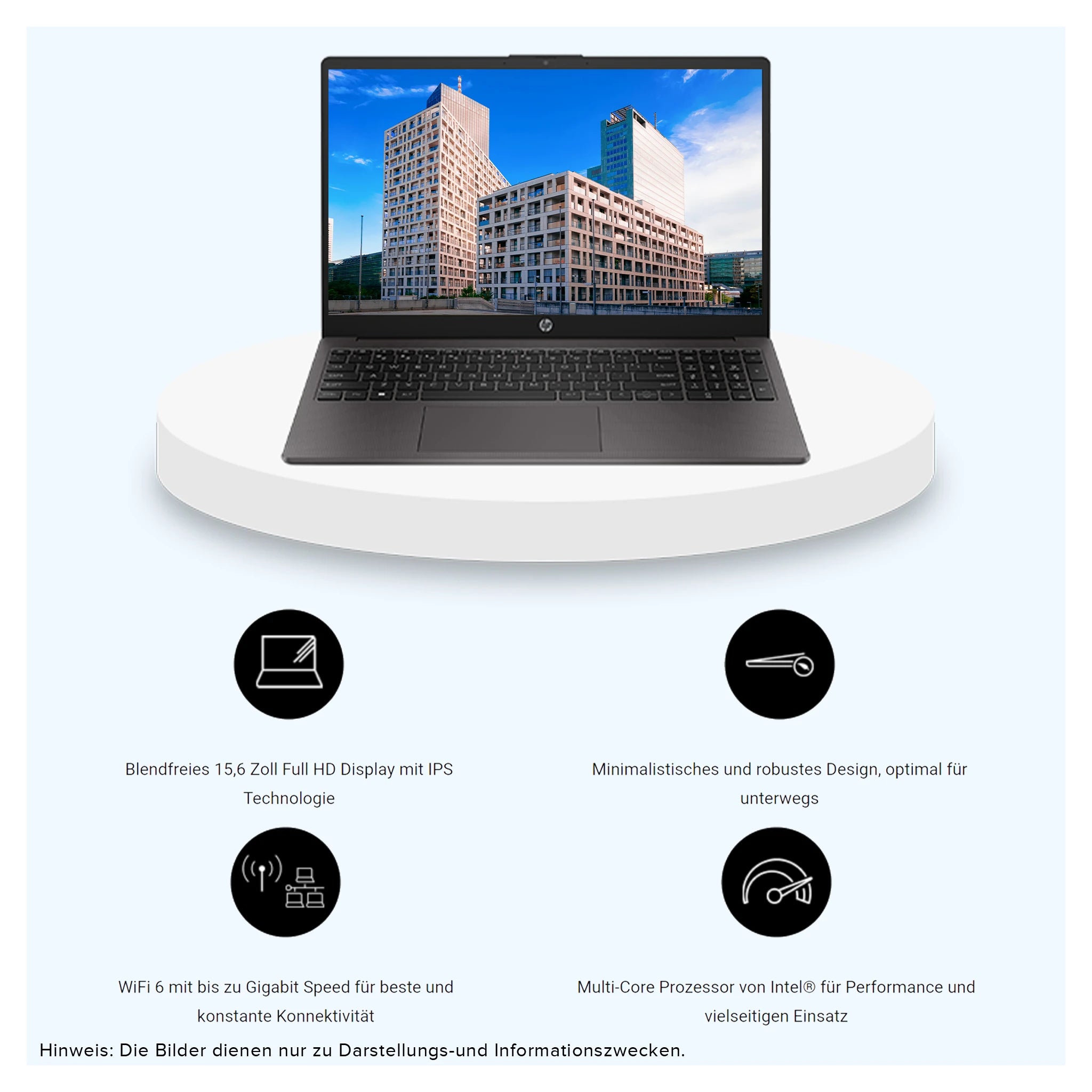 HP 250 G10 Laptop, Intel Core i5-1334U, 15.6" FHD, Intel Iris Xe Graphics, QWERTZ FreeDos,