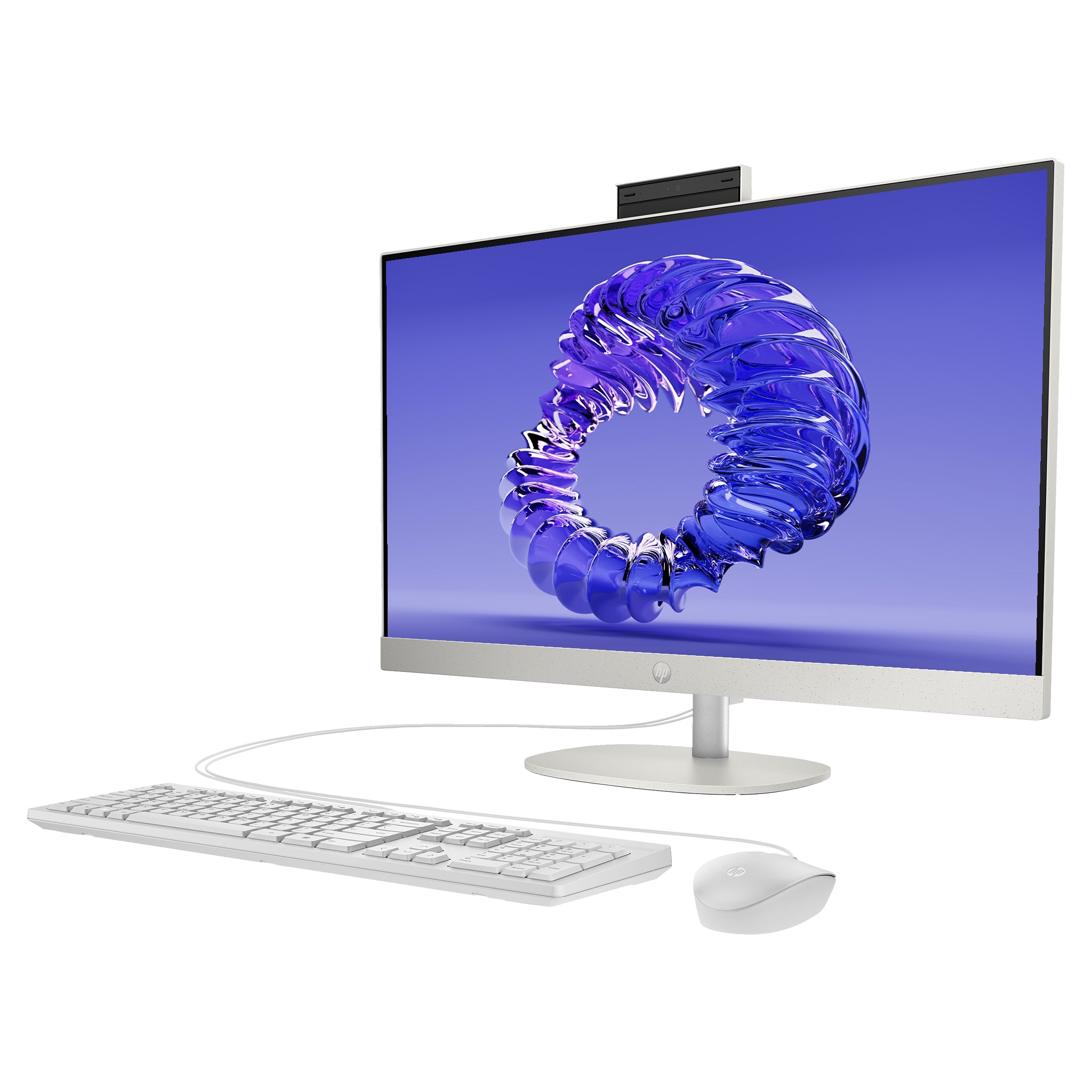 HP All-in-One Desktop PC, i3-1315U, 27" FHD IPS, W11Pro, Tastatur + Maus, Muschelweiß