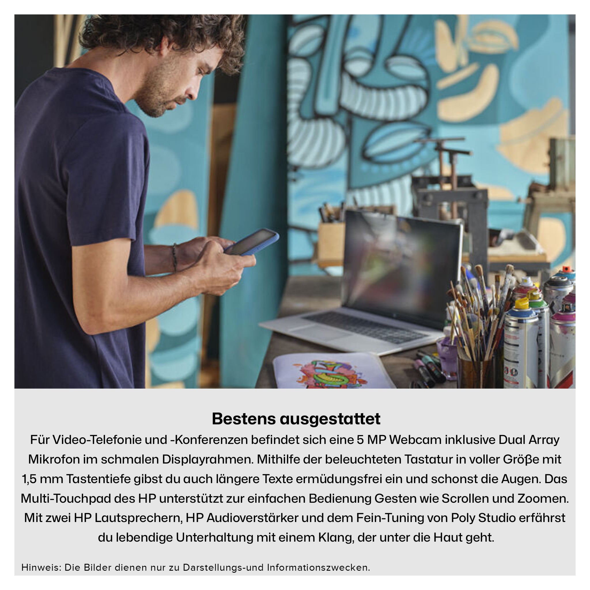 HP ENVY Business Laptop, Ultra 7-155H, 17.3" FHD Touchscreen, QWERTZ, W11Home (Gebraucht-Wie Neu)