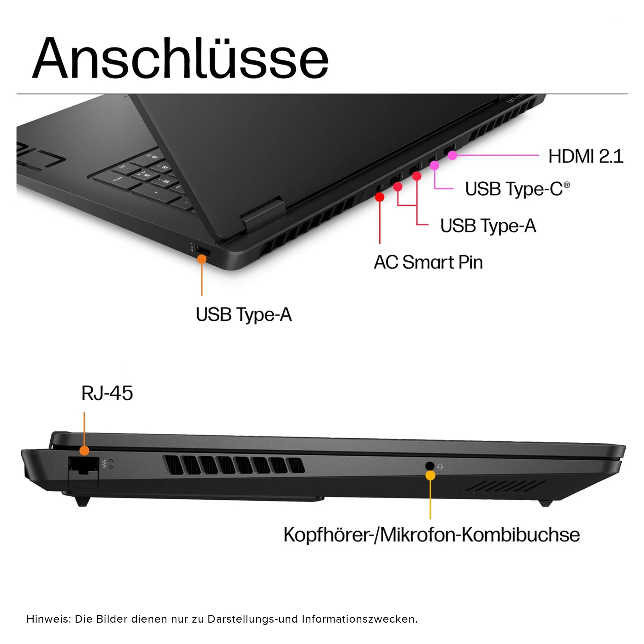 HP OMEN 17 Gaming Laptop, Ryzen 5 8645HS, 17.3" WUXGA 144Hz, RTX4060, RGB QWERTZ (Gebraucht-Akzeptabel)