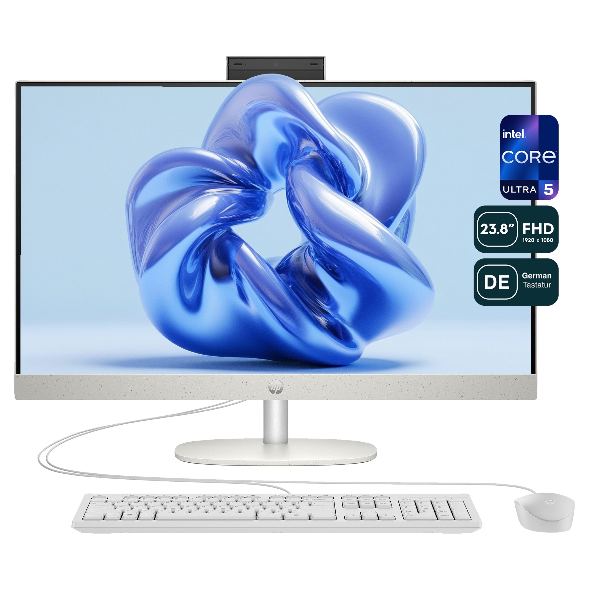 HP Pavilion All-in-One Desktop PC, Ultra 5 125U, 23.8" FHD, QWERTZ Tastatur + Maus
