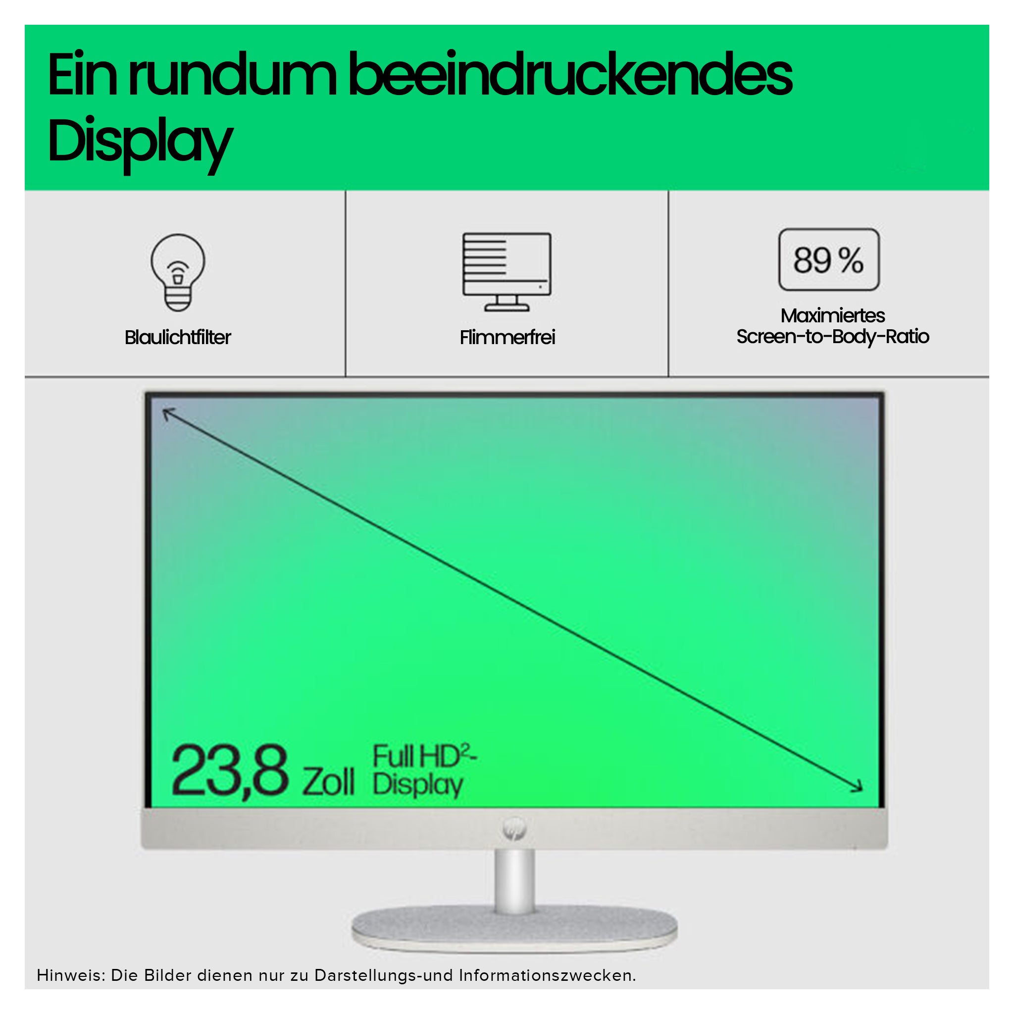 HP Pavilion All-in-One Desktop PC, Ultra 5 125U, 23.8" FHD, QWERTZ Tastatur + Maus