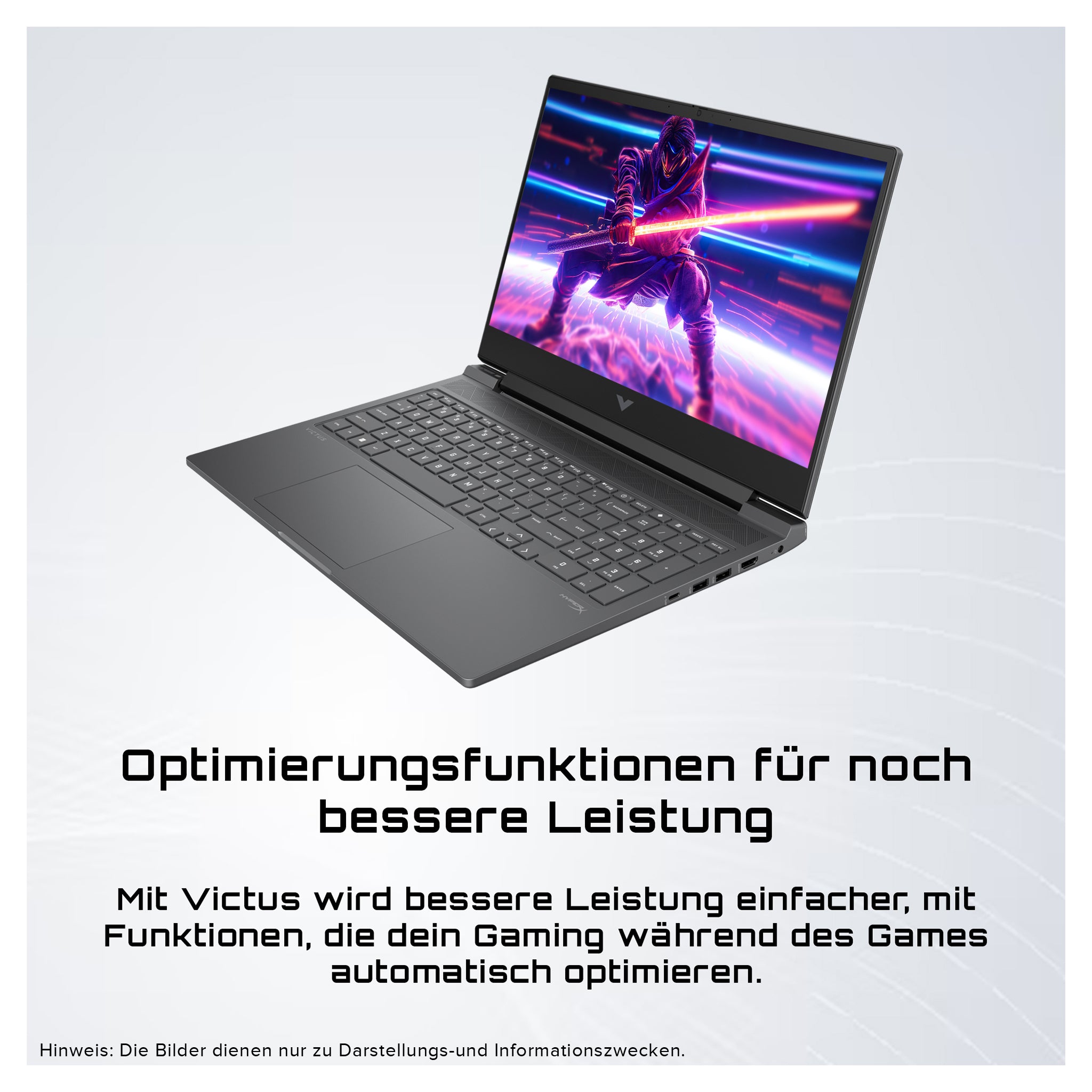 HP Victus 16 Gaming Laptop, Ryzen 7 8845HS, 16.1" FHD 144Hz, RTX4070, RGB QWERTZ, W11Home