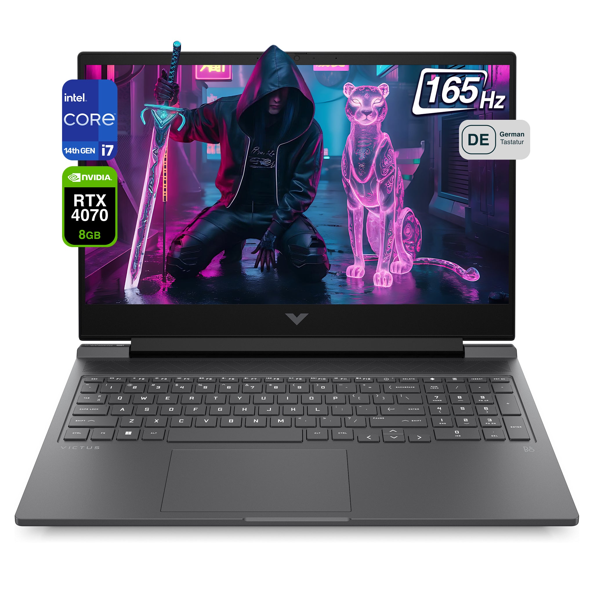 HP Victus Gaming Laptop, i7-14700HX, 16.1" FHD 165Hz, RTX4070, QWERTZ RGB, W11Home