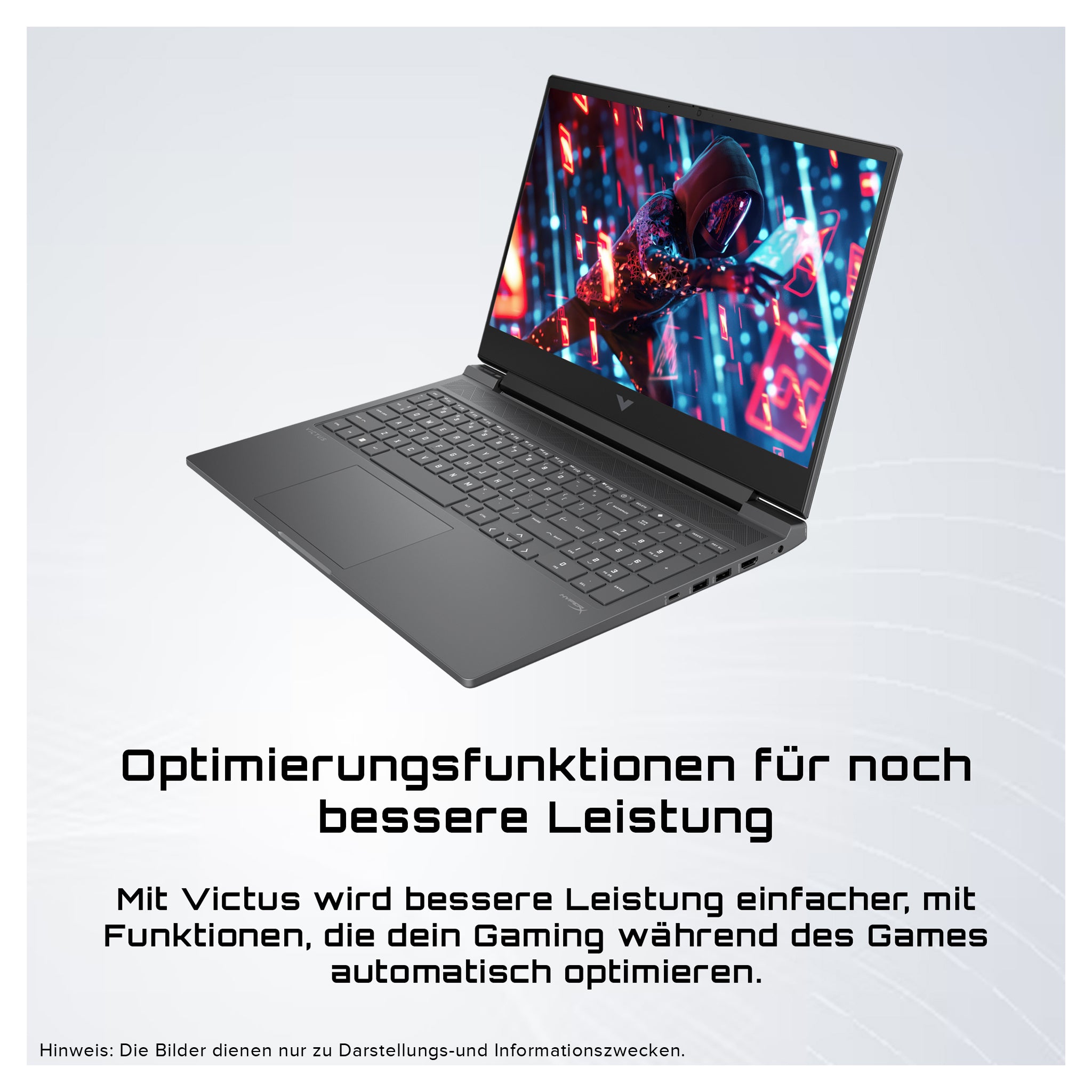 HP Victus 16 Gaming Laptop, Ryzen 5 8645HS, 16.1" FHD 144Hz, RTX4050, RGB QWERTZ