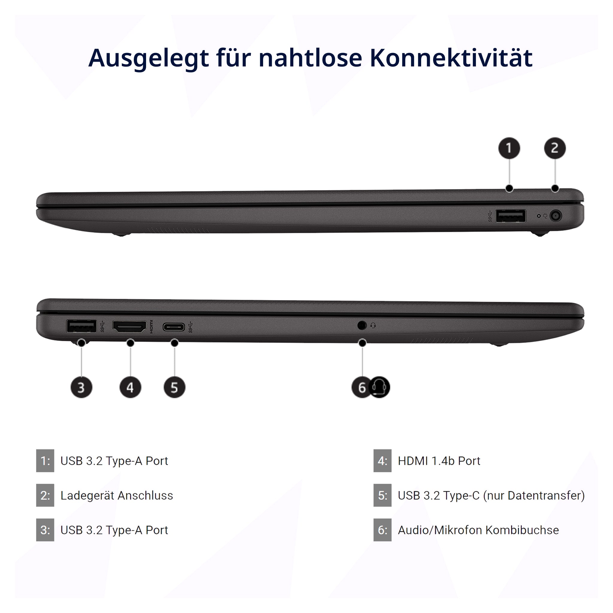 HP 255 G10 Business Laptop, Ryzen 5 7530U, 15.6" IPS FHD, QWERTZ Tastatur,