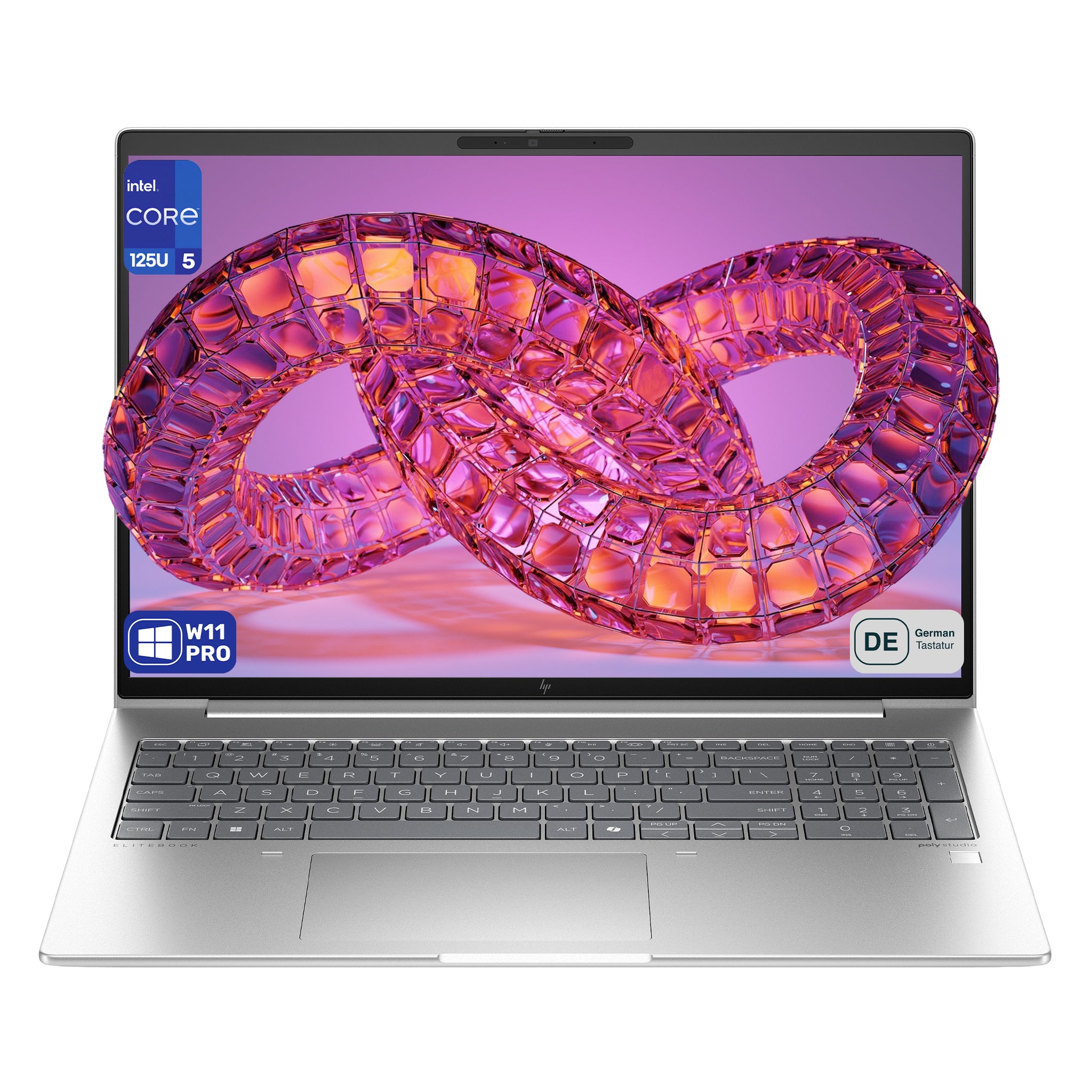 HP EliteBook 660 G11 Business Laptop, Core Ultra 5 125U, 16" WUXGA IPS (1920x1200), Fingerprint, Deutsches Tastatur Layout, Windows 11 Pro, Silber