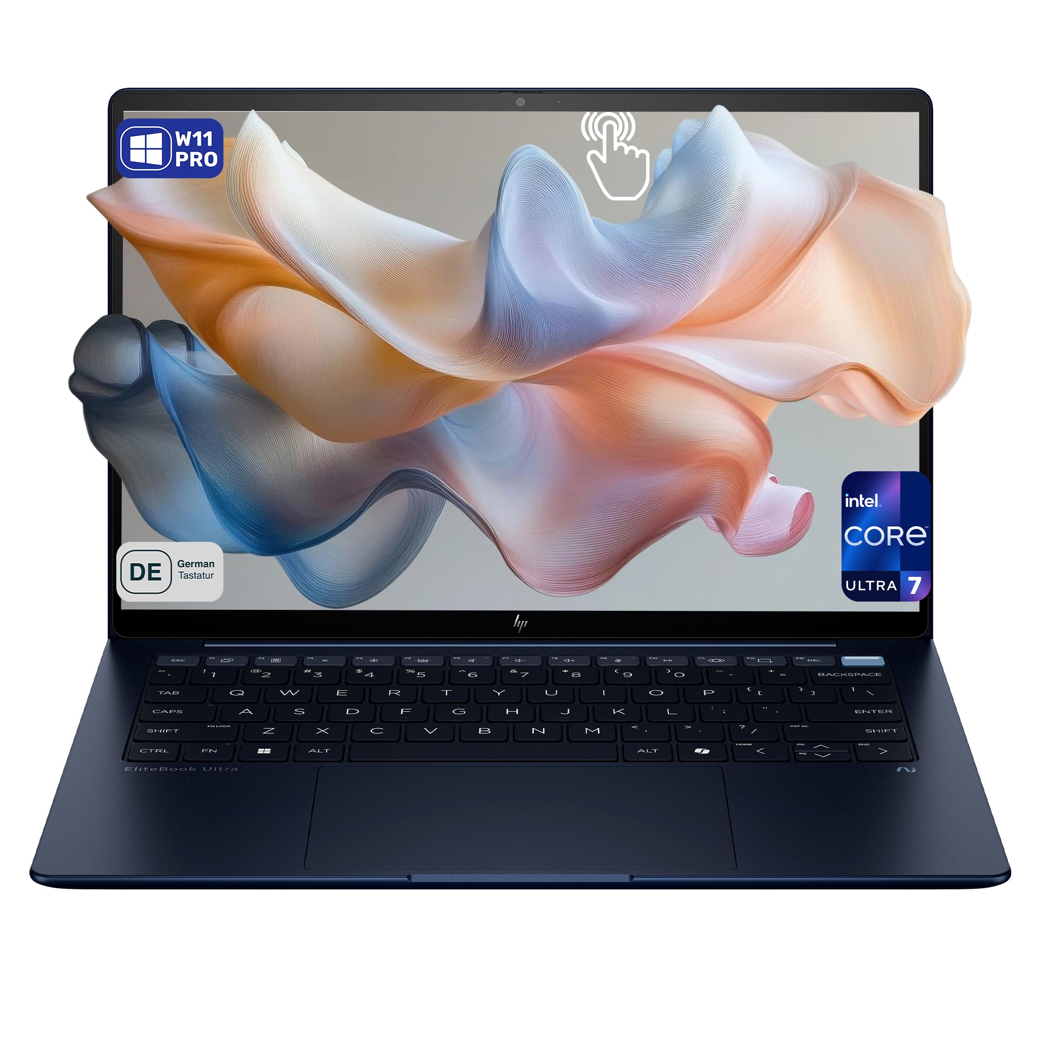 HP EliteBook Ultra G1i Business Laptop, Core Ultra 7 258V, 14" 2.8K Touch Display, Intel Arc Graphics, 32 GB LPDDR5x RAM, 1 TB SSD, Wi-Fi 7, W11 Pro, Blau