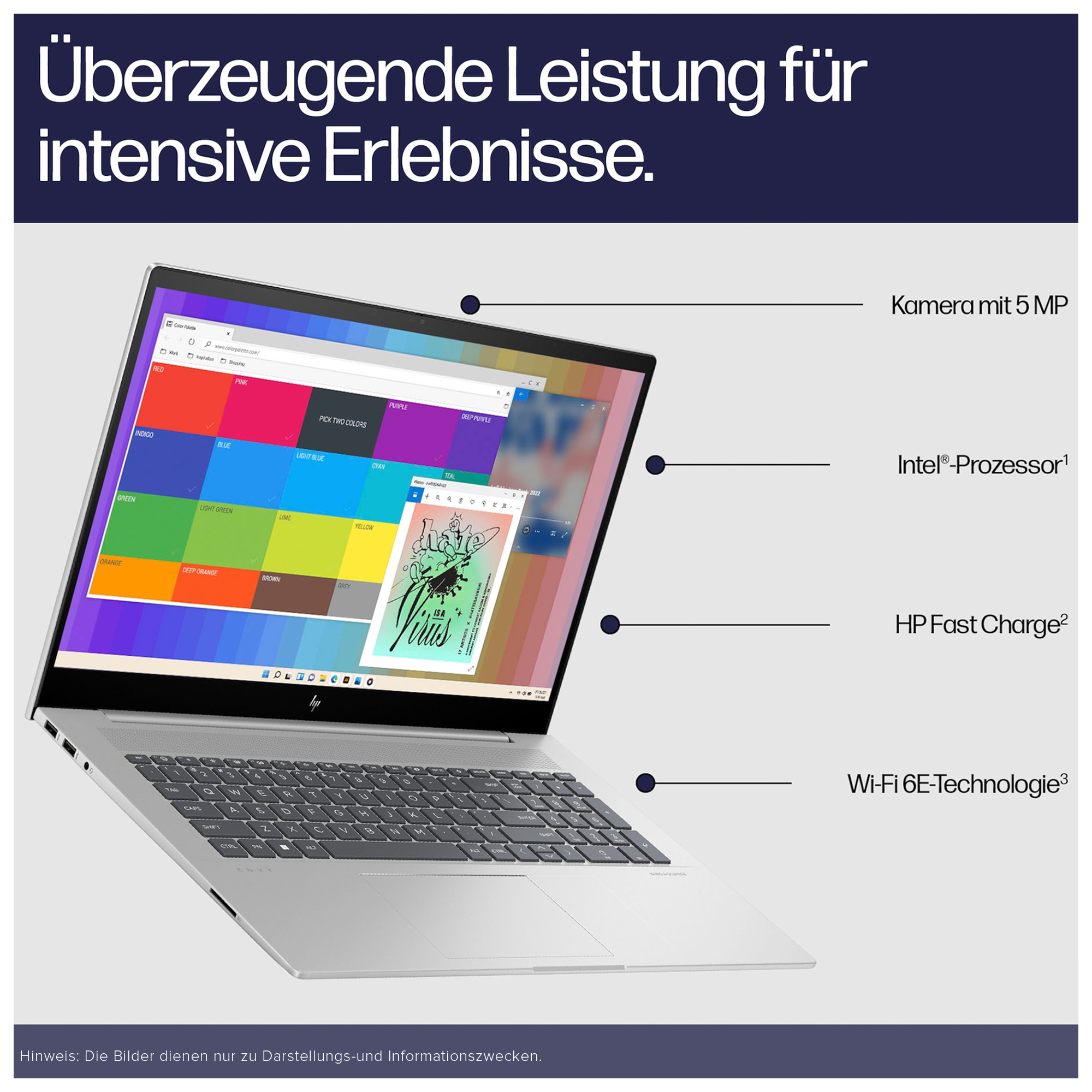 HP Envy Laptop, 17.3" FullHD, i7-13700H, QWERTZ, W11Home