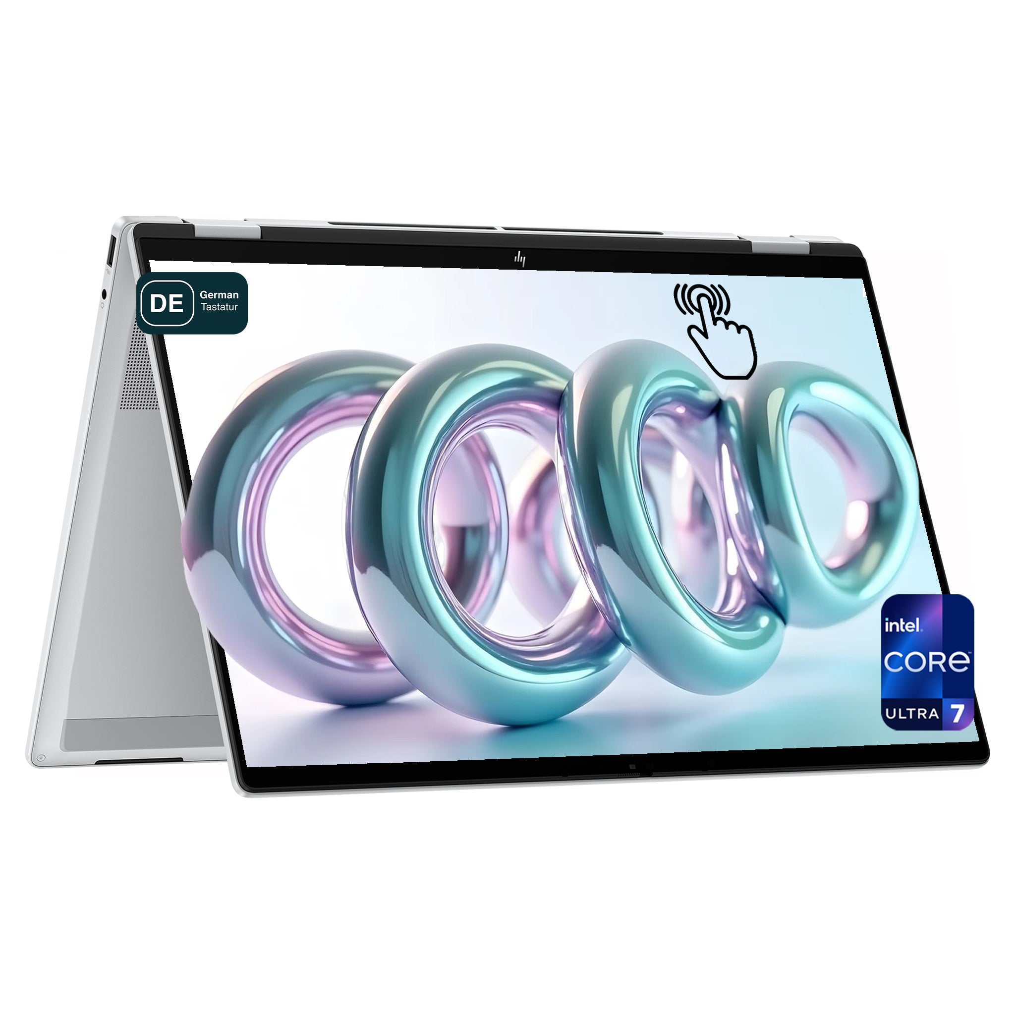 HP OmniBook X Flip Copilot+ Laptop, Ultra 7-258V, 16" 3K (2880x1800) Touchscreen, Deutsches Tastatur-Layout
