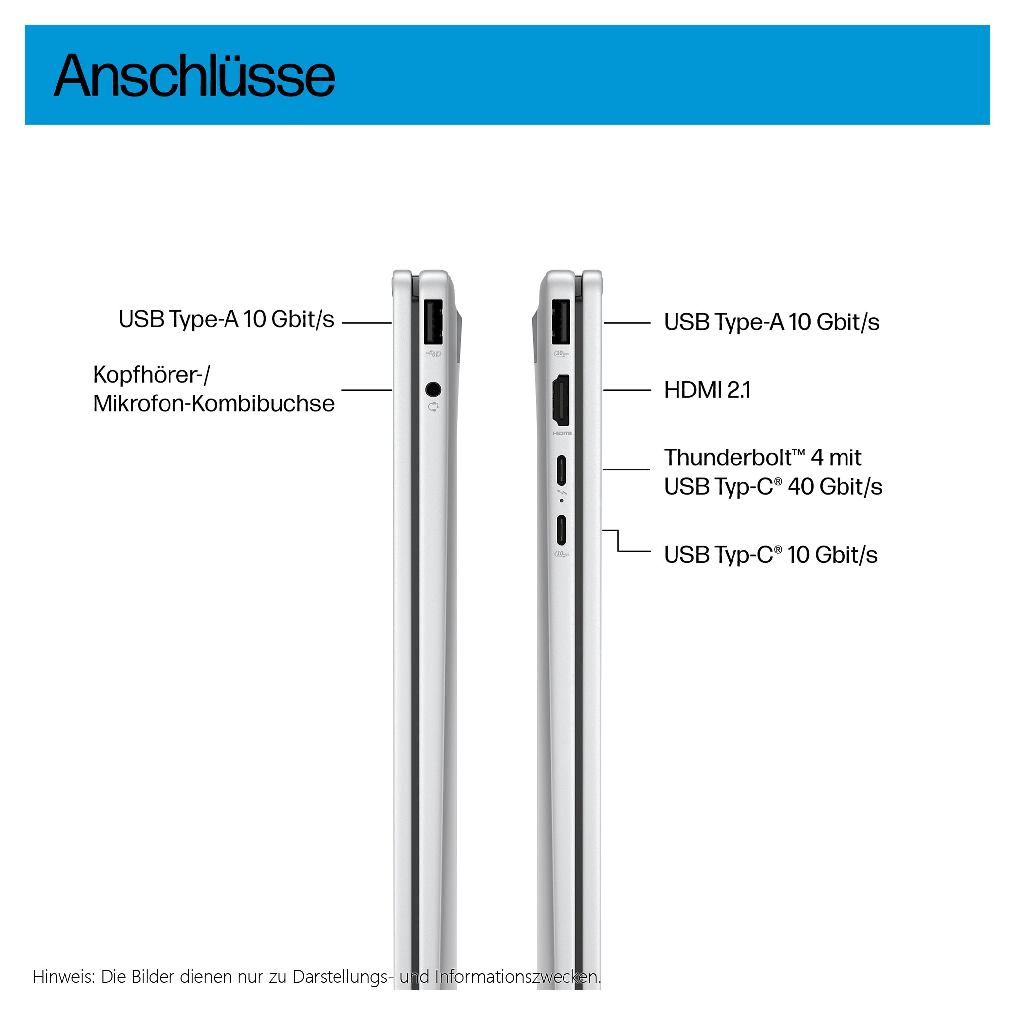 HP OmniBook X Flip Copilot+ Laptop, Ultra 7-258V, 16" 3K (2880x1800) Touchscreen, Deutsches Tastatur-Layout