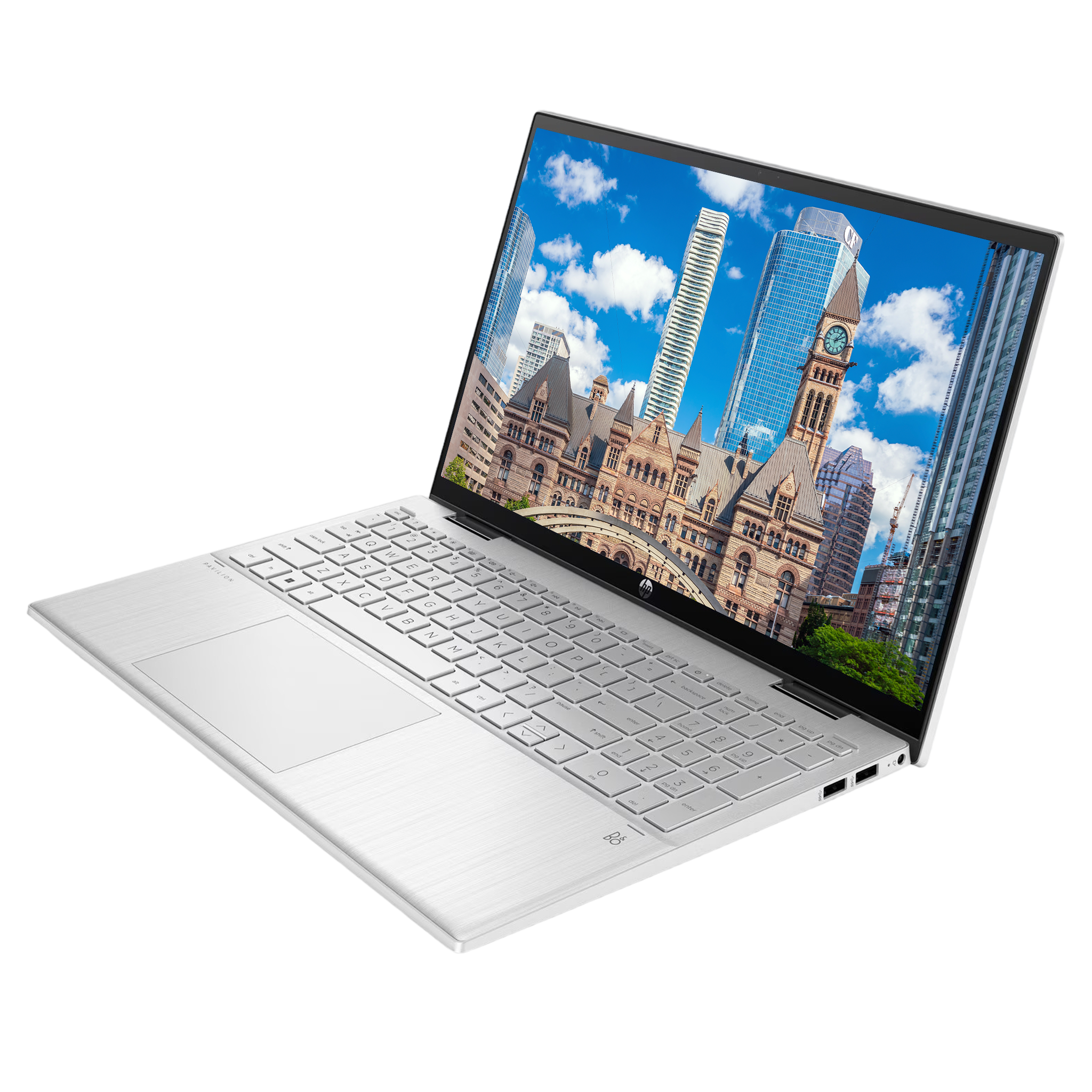 HP Pavilion x360 2-in-1 Laptop, 15,6" IPS FullHD Touch, 12th Gen Intel Core i5-1235U, Intel Irıs Xe, QWERTZ Tastatur, Silber, Win11 Home - Neu, Karton beschädigt