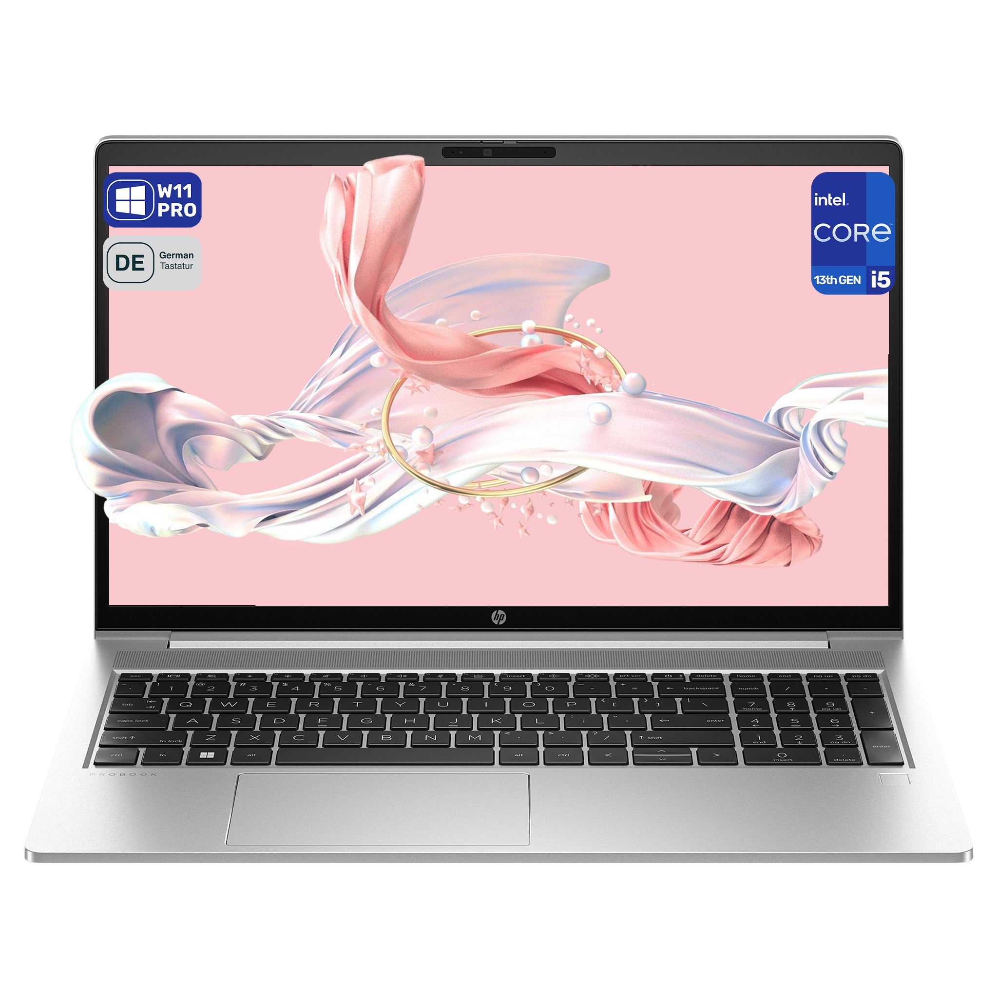 HP ProBook 450 G10 Laptop, i5-1334U, 15.6" Full HD (1920x1080), Backlit QWERTZ Tastatur, W11 Pro