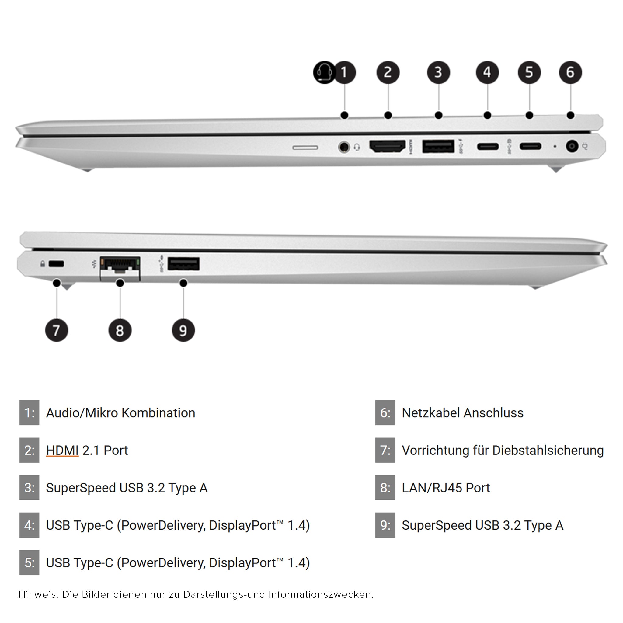 HP ProBook 450 G10 Laptop, i5-1334U, 15.6" Full HD (1920x1080), Backlit QWERTZ Tastatur, W11 Pro