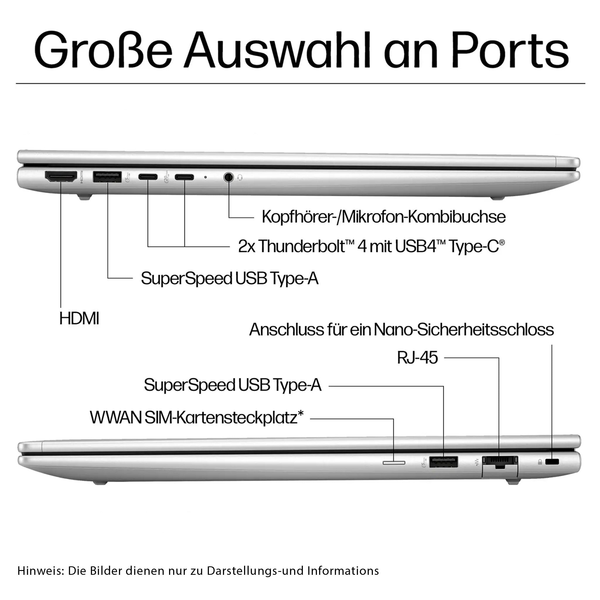 HP ProBook 460 G11 Business Laptop,Ultra 5 125U, 16" WUXGA Display, Deutsches Tastatur-Layout, Wi-Fi 6E, W11 Pro, Silber