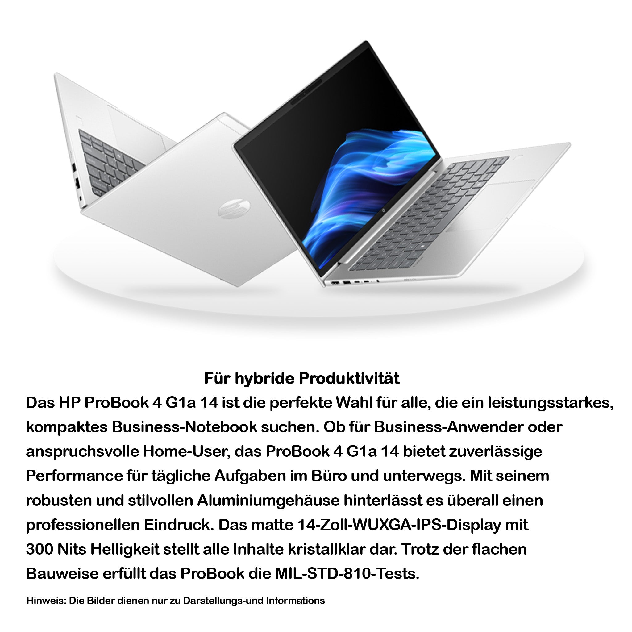 HP ProBook 4 G1a 14 Business Laptop, AMD Ryzen 5 230, 14" WUXGA IPS (1920x1200),Radeon 760M, Fingerprint, Deutsches Tastaturlayout, Silber