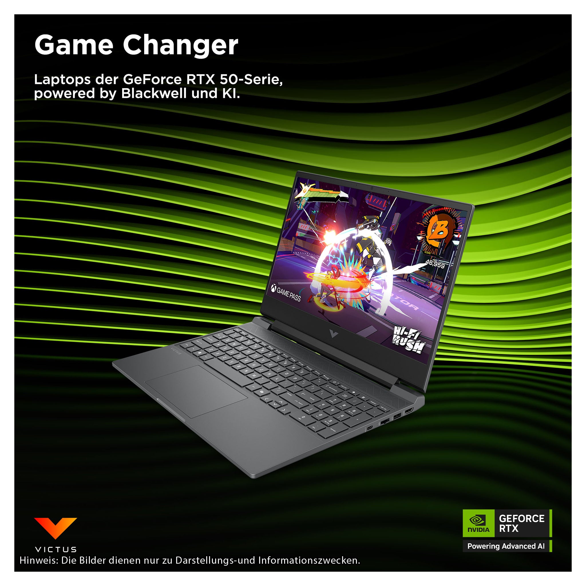 HP Victus 15 Gaming Laptop, Core i5-13420H, 15,6" FHD (1920x1080) IPS 144Hz RTX 5050, Deutsches Tastatur-Layout, W11 Pro