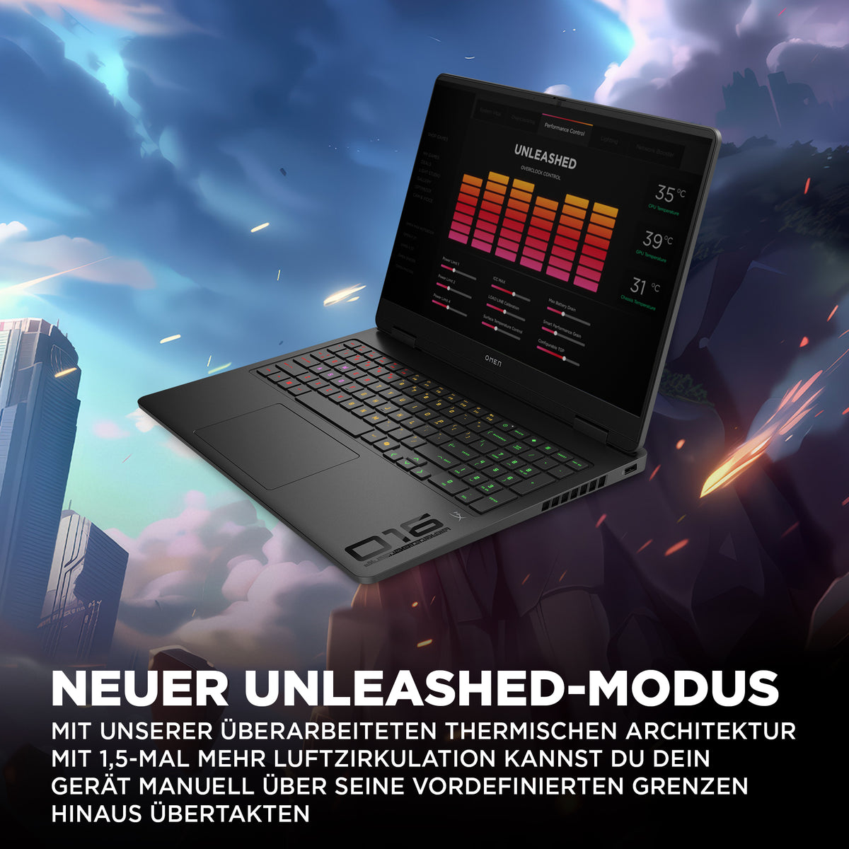 HP OMEN Gaming 16, Intel Core Ultra 7 255H, 16" 2K (1920 x 1200) 165Hz, NVIDIA GeForce RTX 5070, Deutsches Tastatur, Windows 11 Home, Shadow Black