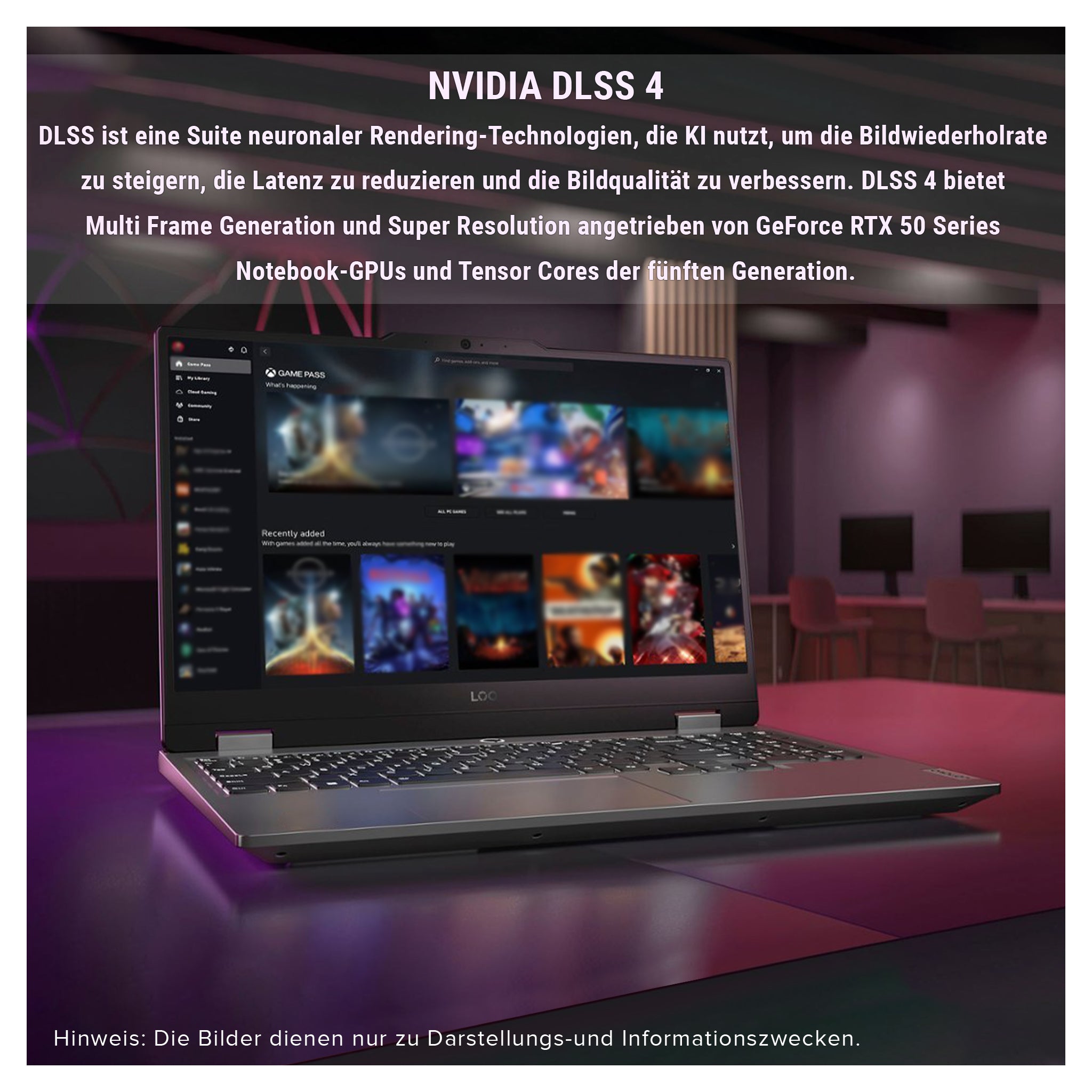 Lenovo LOQ 15IRX10 Gaming Laptop, Core i7-13650HX, 15.6" WQHD, RTX 5070, Deutsches Tastatur-Layout, W11 Home