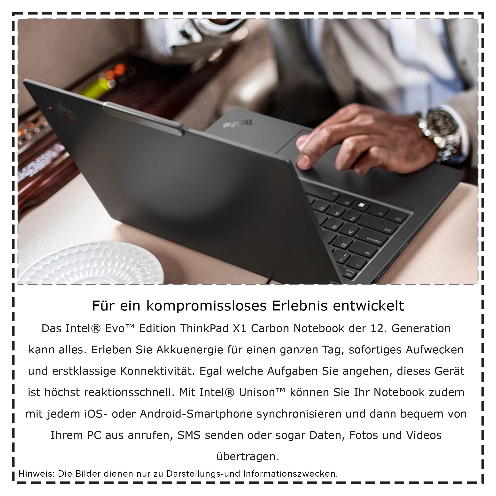 Lenovo ThinkPad X1 Carbon Gen 12 Laptop, Core Ultra 7-155H, 14" WUXGA (1920x1200) ARC Graphics, Deutsches Tastatur-Layout ,W11 Home