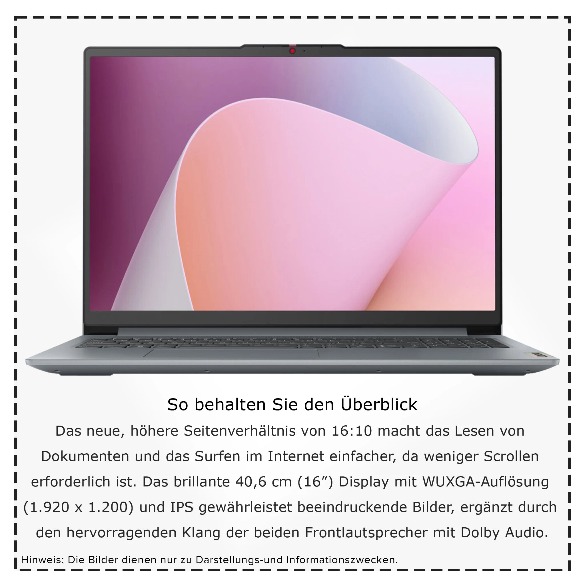 Lenovo IdeaPad Slim 3 Business Laptop, Ryzen 7 7730U, 16"  WUXGA, QWERTZ