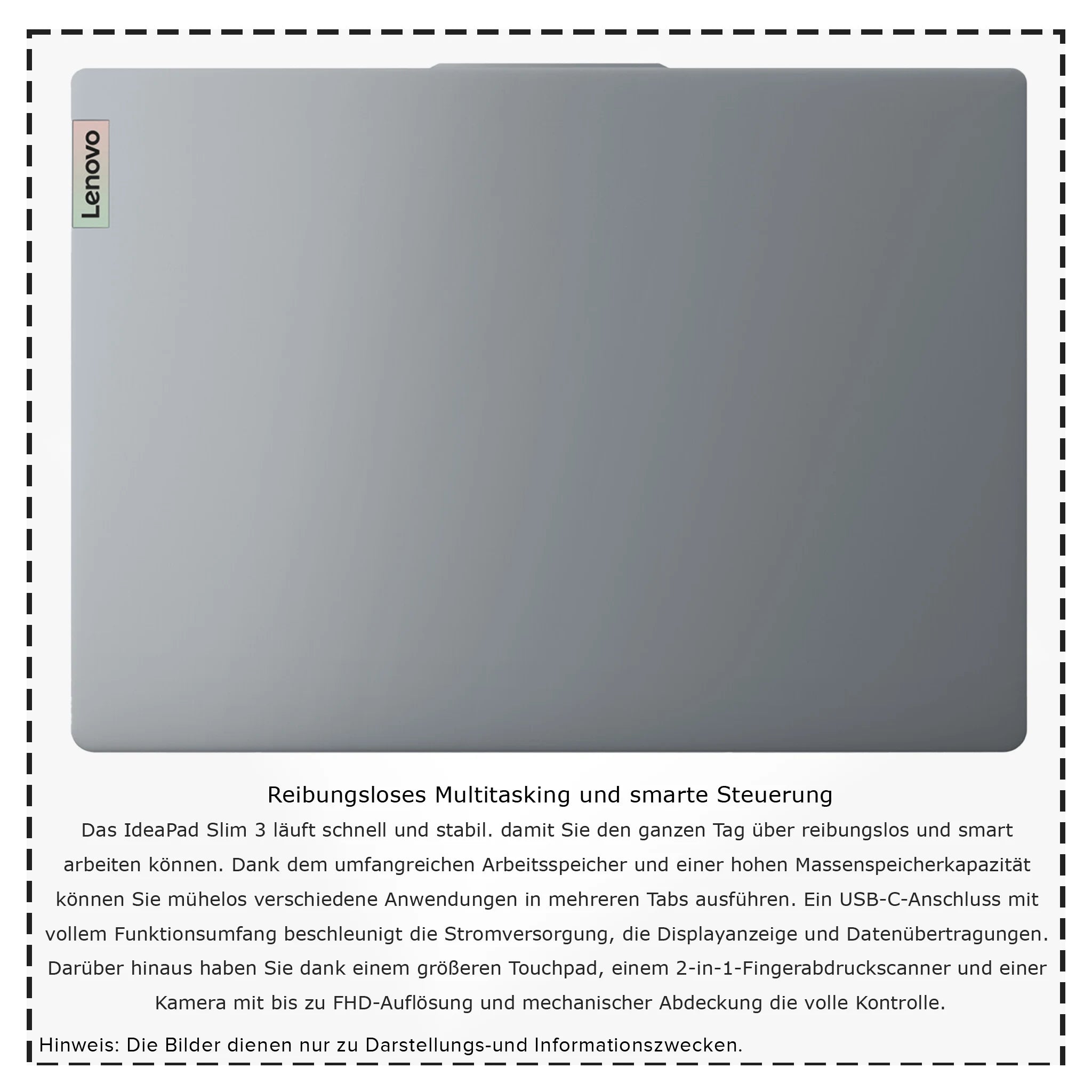 Lenovo IdeaPad Slim 3 Business Laptop, Ryzen 7 7730U, 16"  WUXGA, QWERTZ